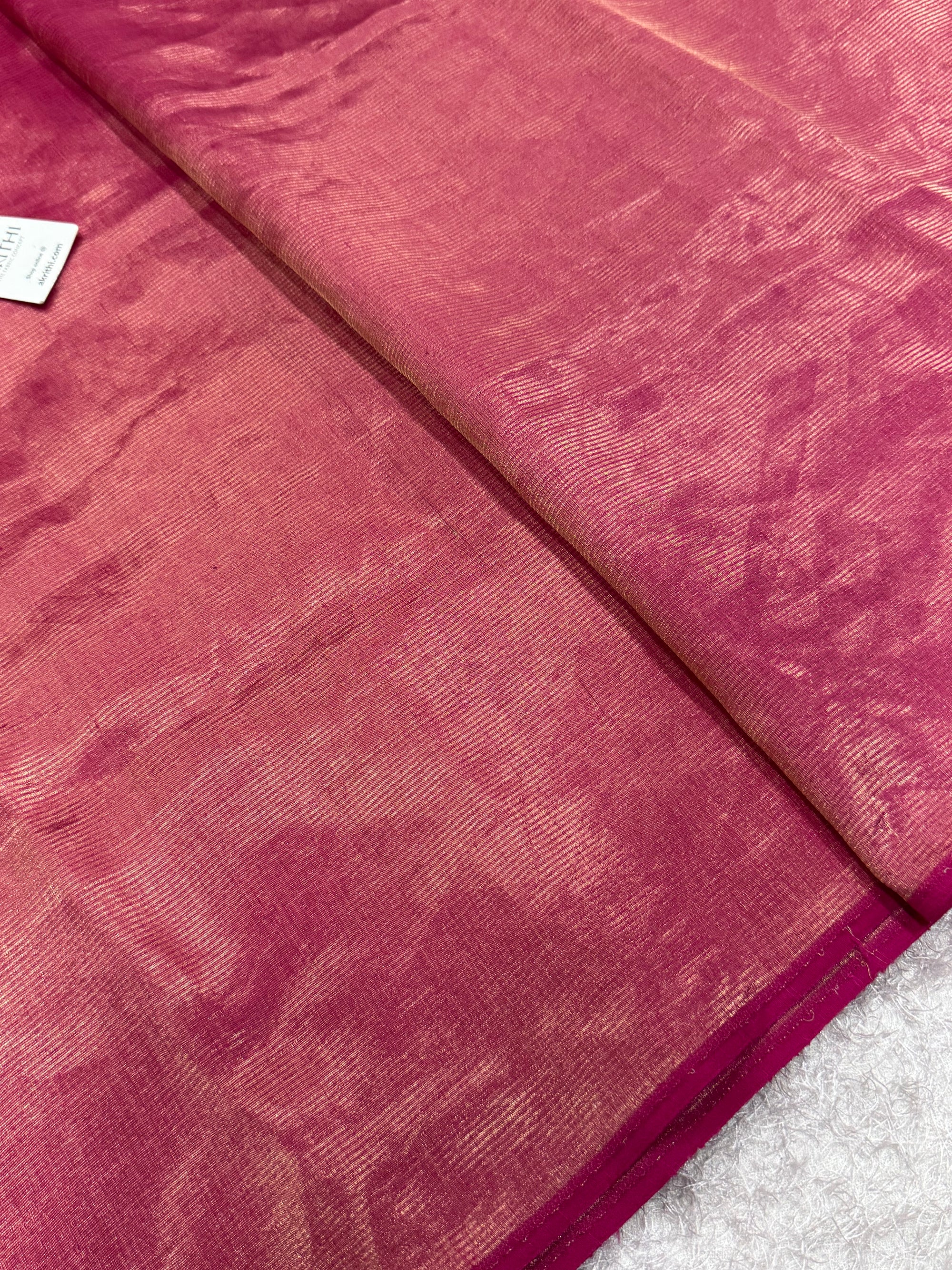 Pure tissue katan silk with zari stripe