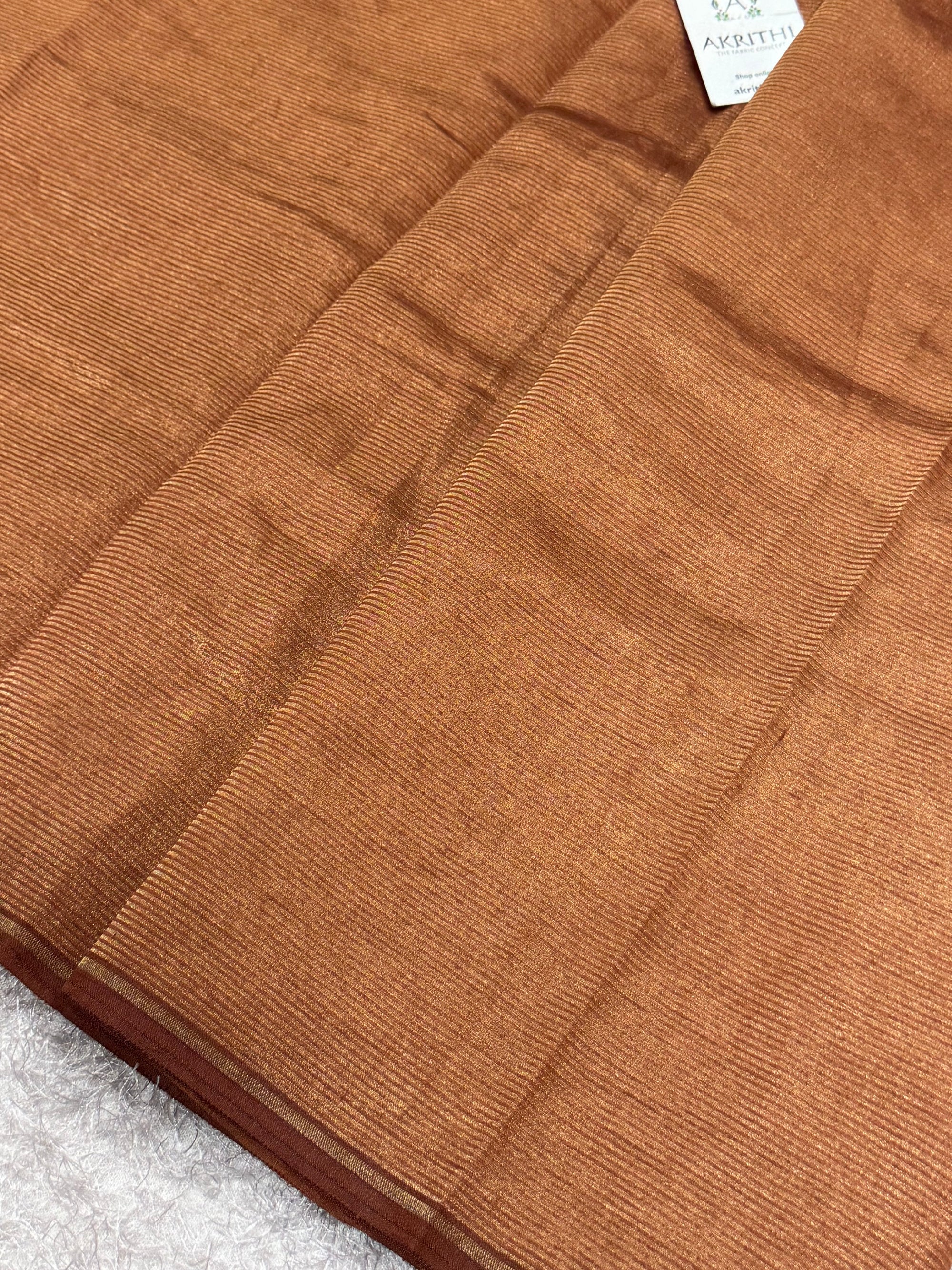 Pure tissue katan silk with zari stripe