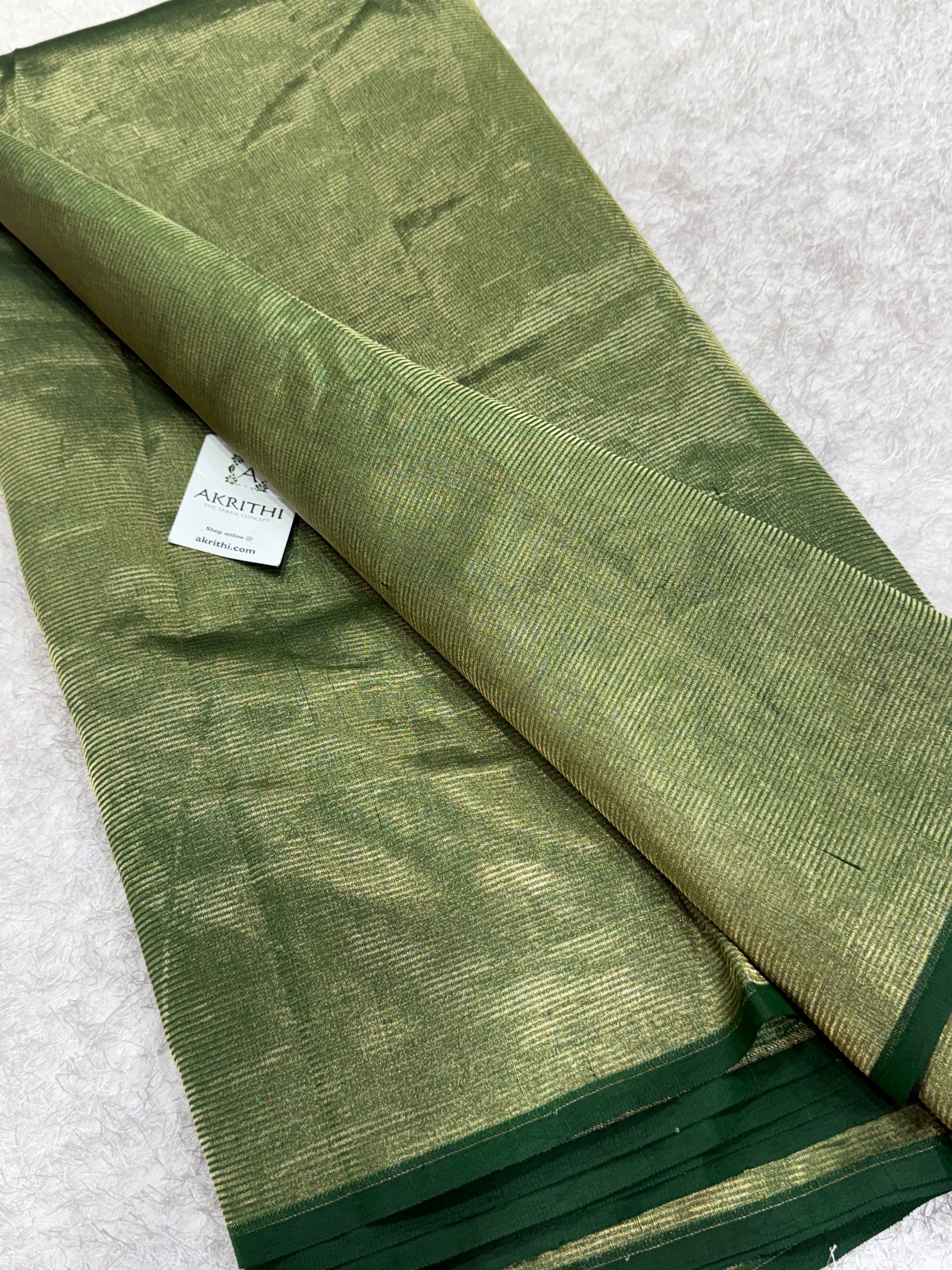 Pure tissue katan silk with zari stripe