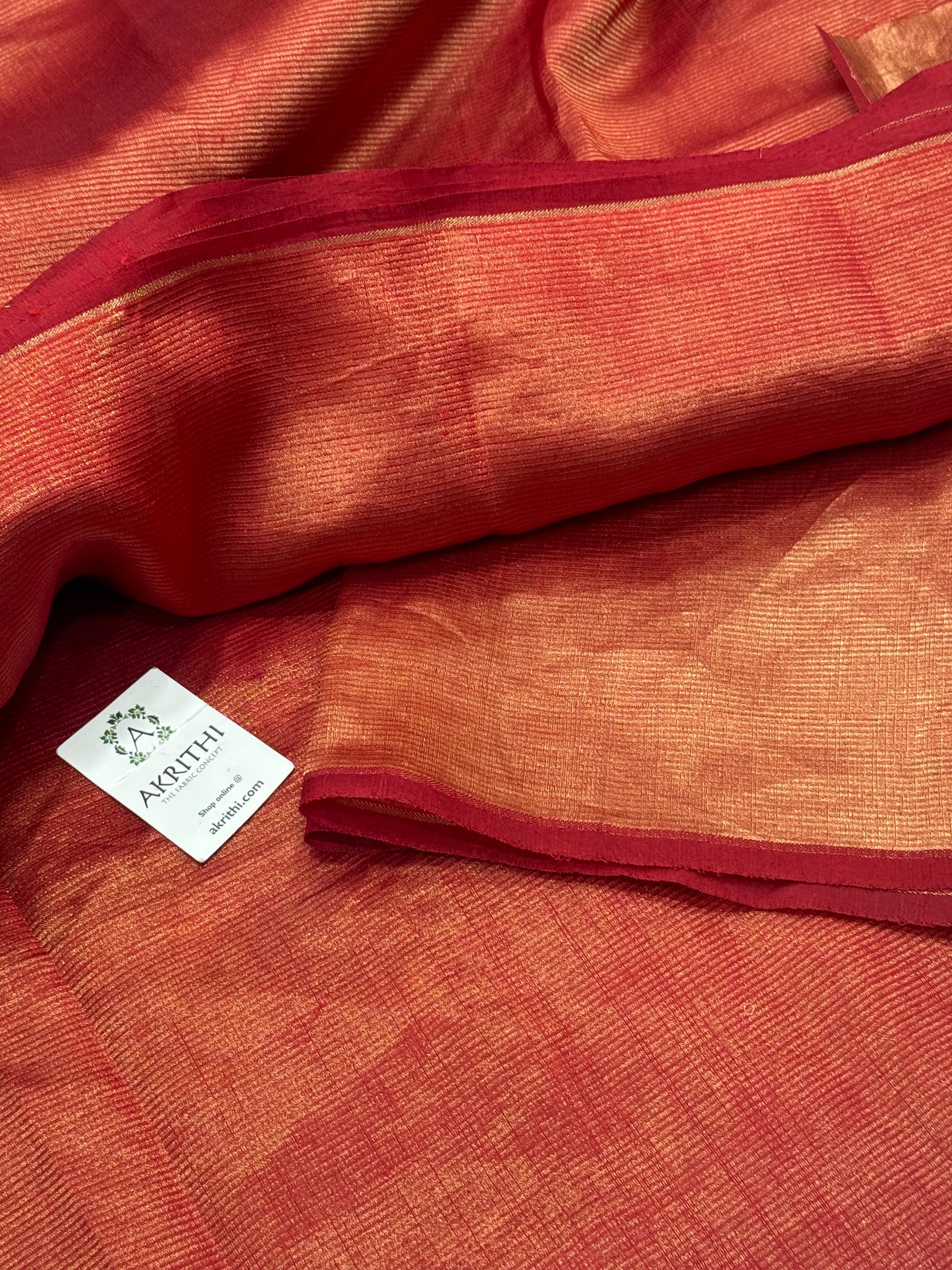 Pure tissue katan silk with zari stripe