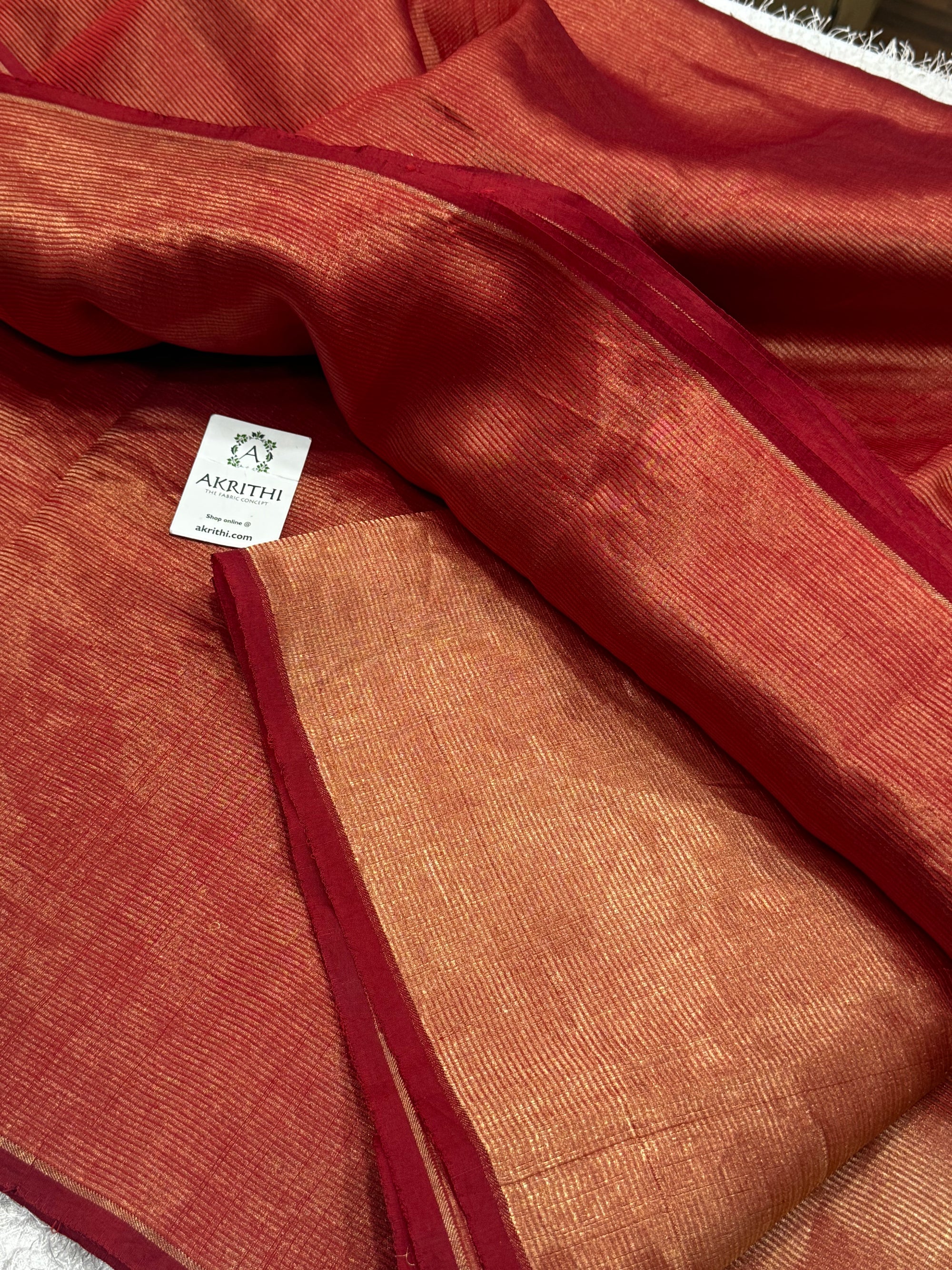 Pure tissue katan silk with zari stripe