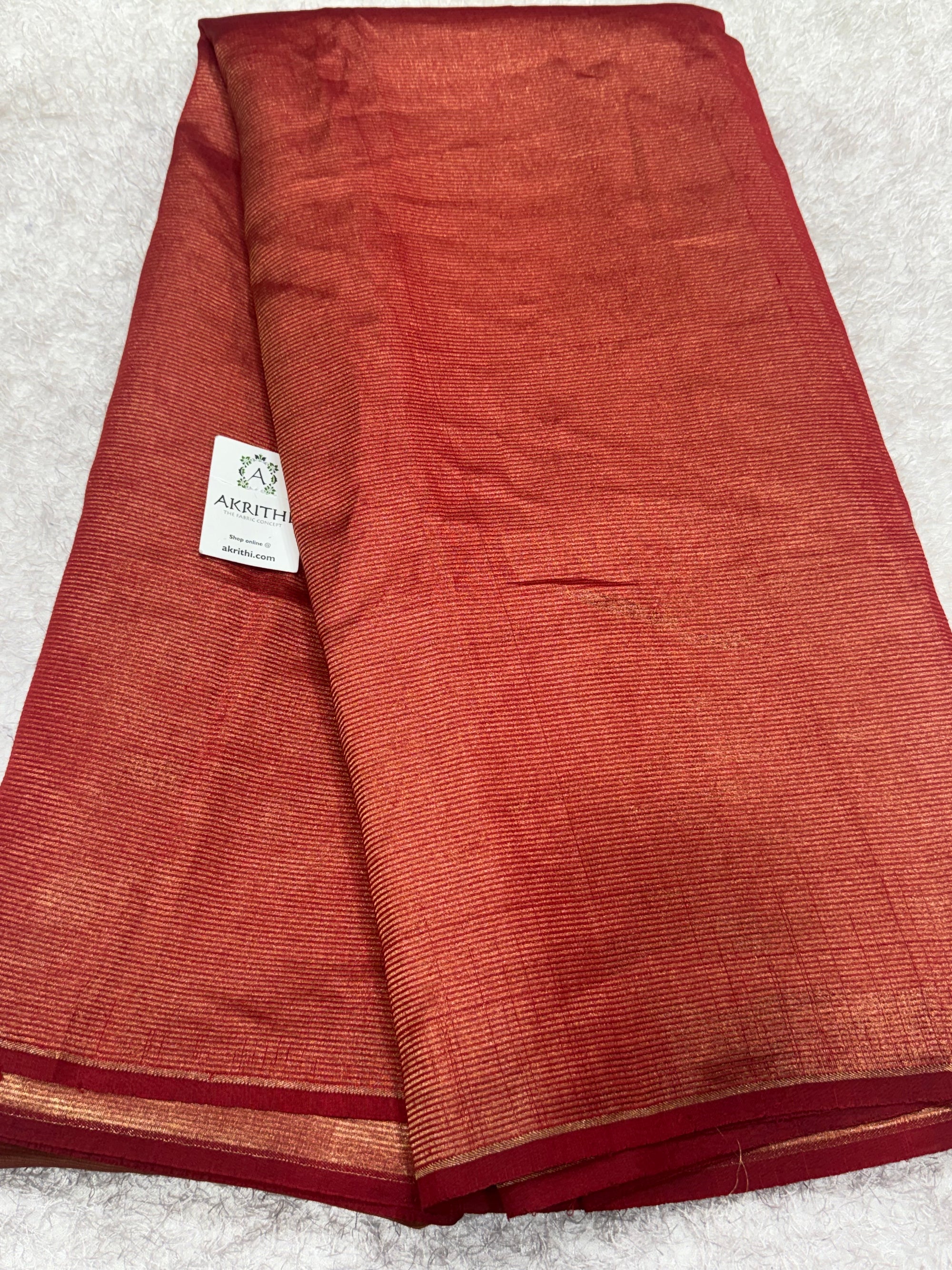 Pure tissue katan silk with zari stripe