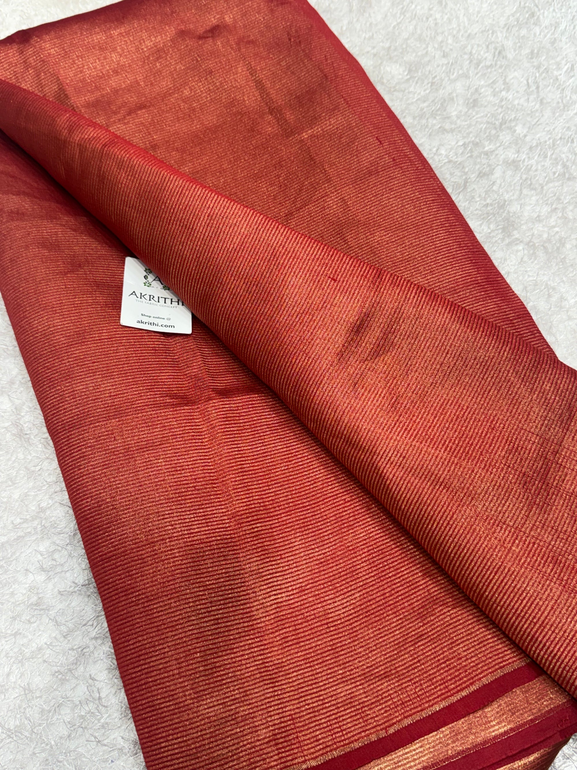 Pure tissue katan silk with zari stripe