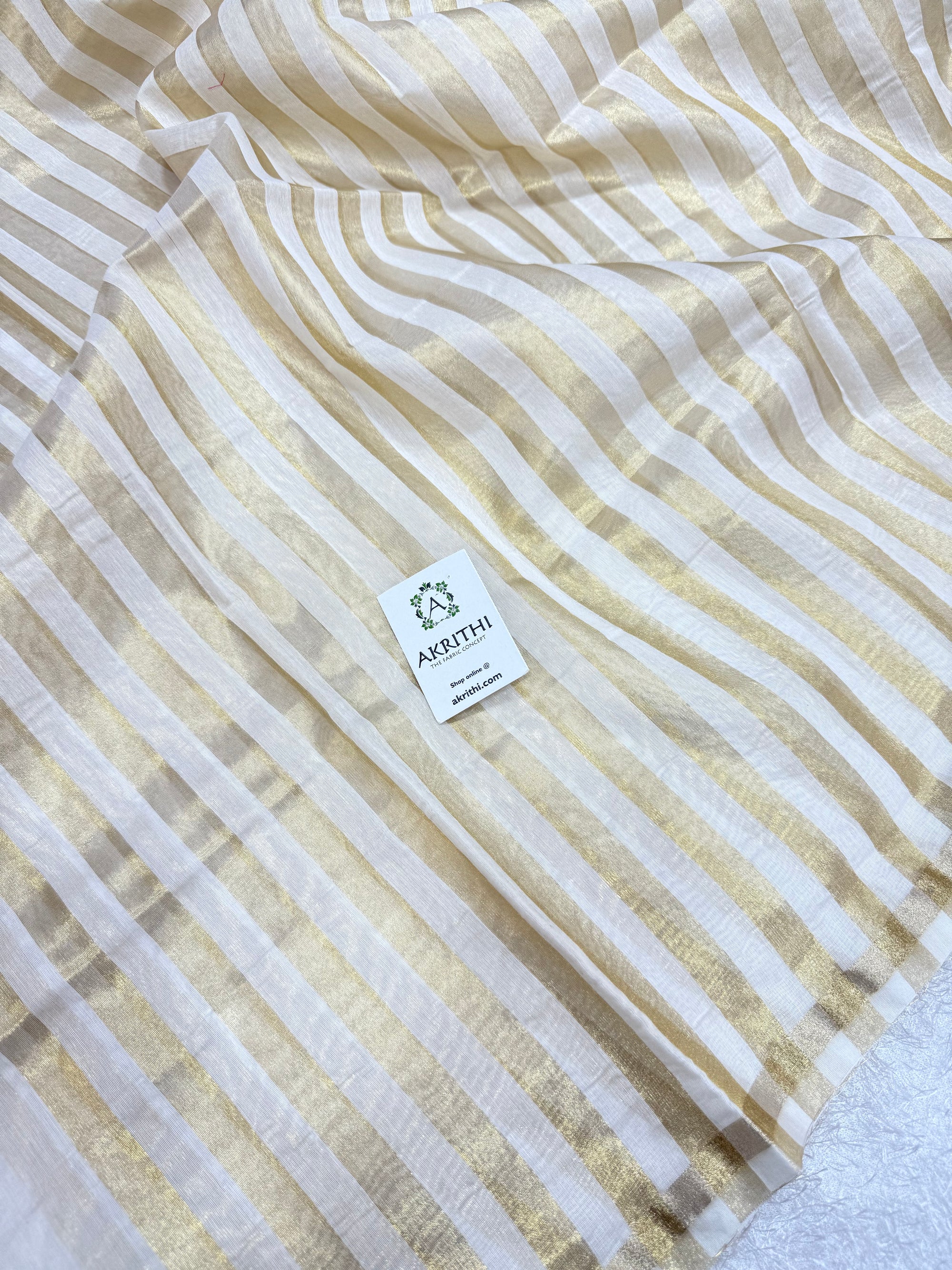 Chanderi dupatta with zari stripes