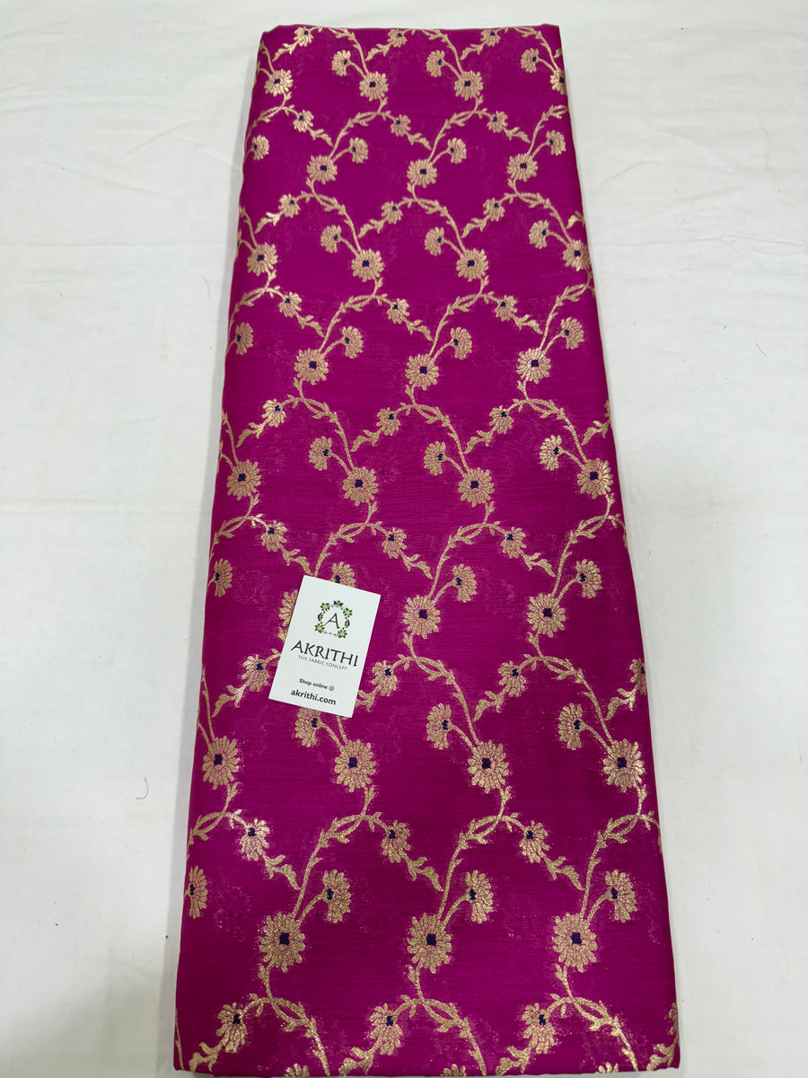 Pure dupion silk Banarasi brocade fabric