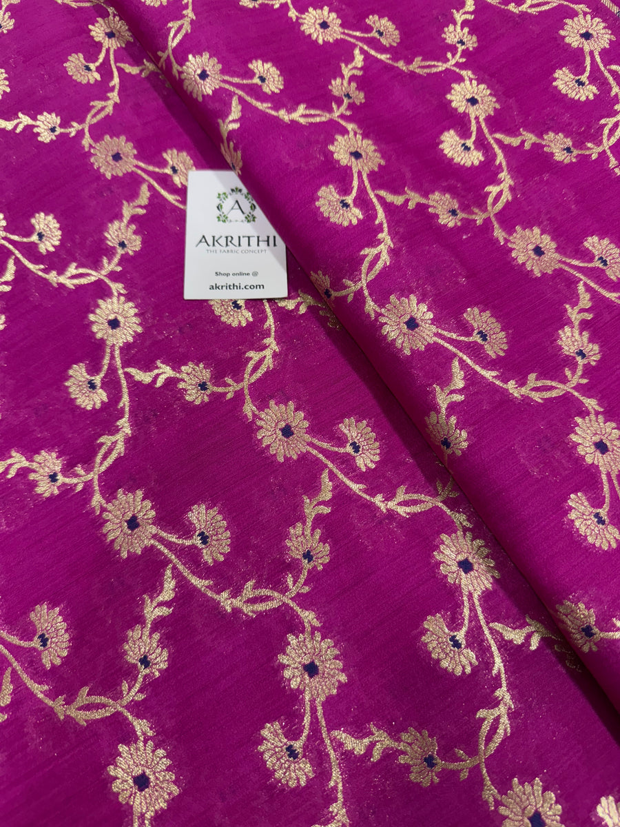 Pure dupion silk Banarasi brocade fabric