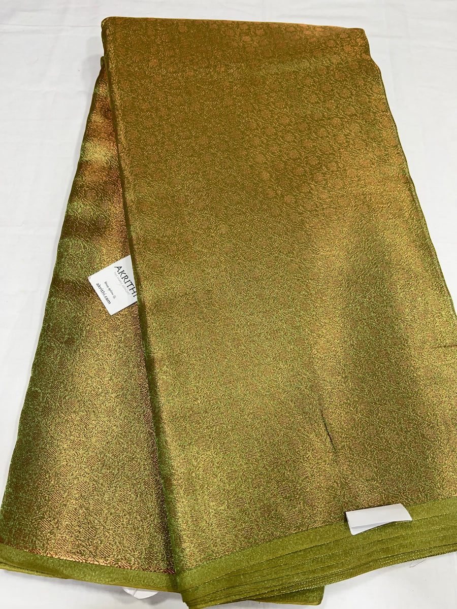 Copper Tissue Banarasi brocade fabric