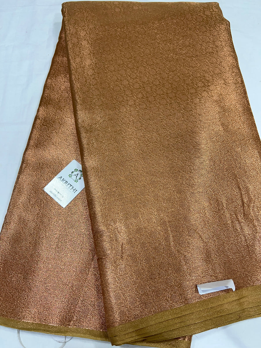 Copper Tissue Banarasi brocade fabric