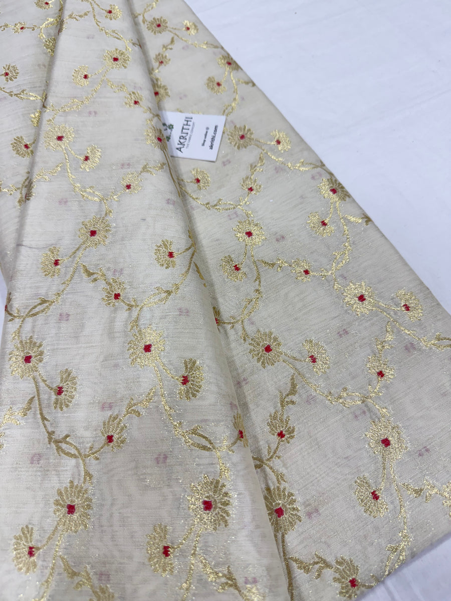 Pure dupion silk Banarasi brocade fabric