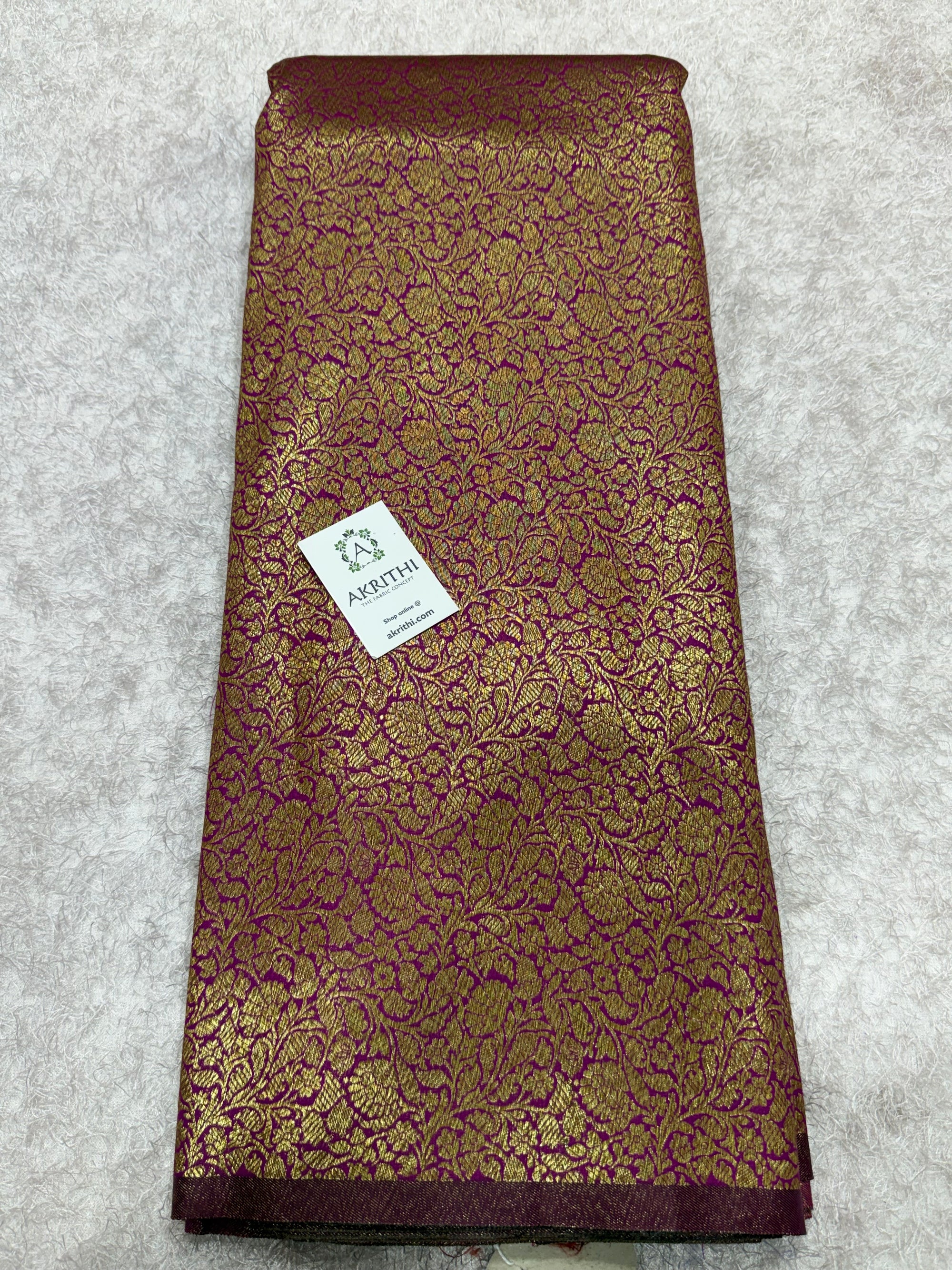 Pure Banarasi brocade fabric with antique zari