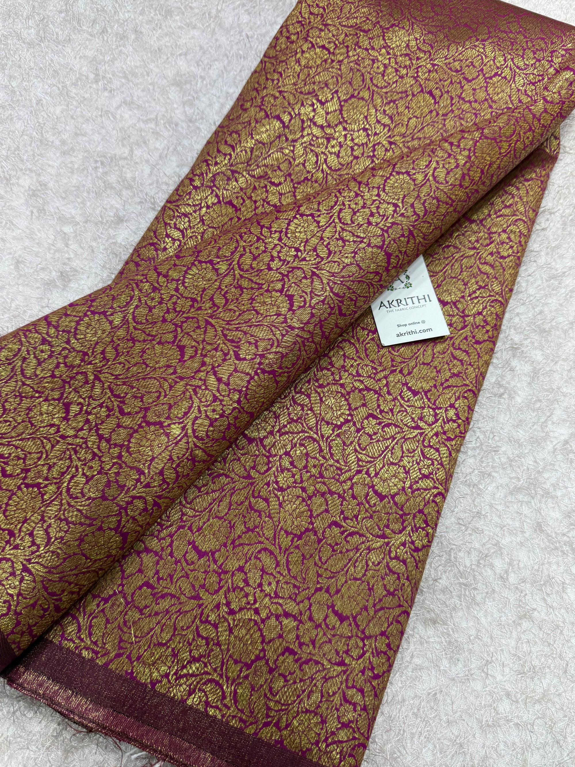 Pure Banarasi brocade fabric with antique zari