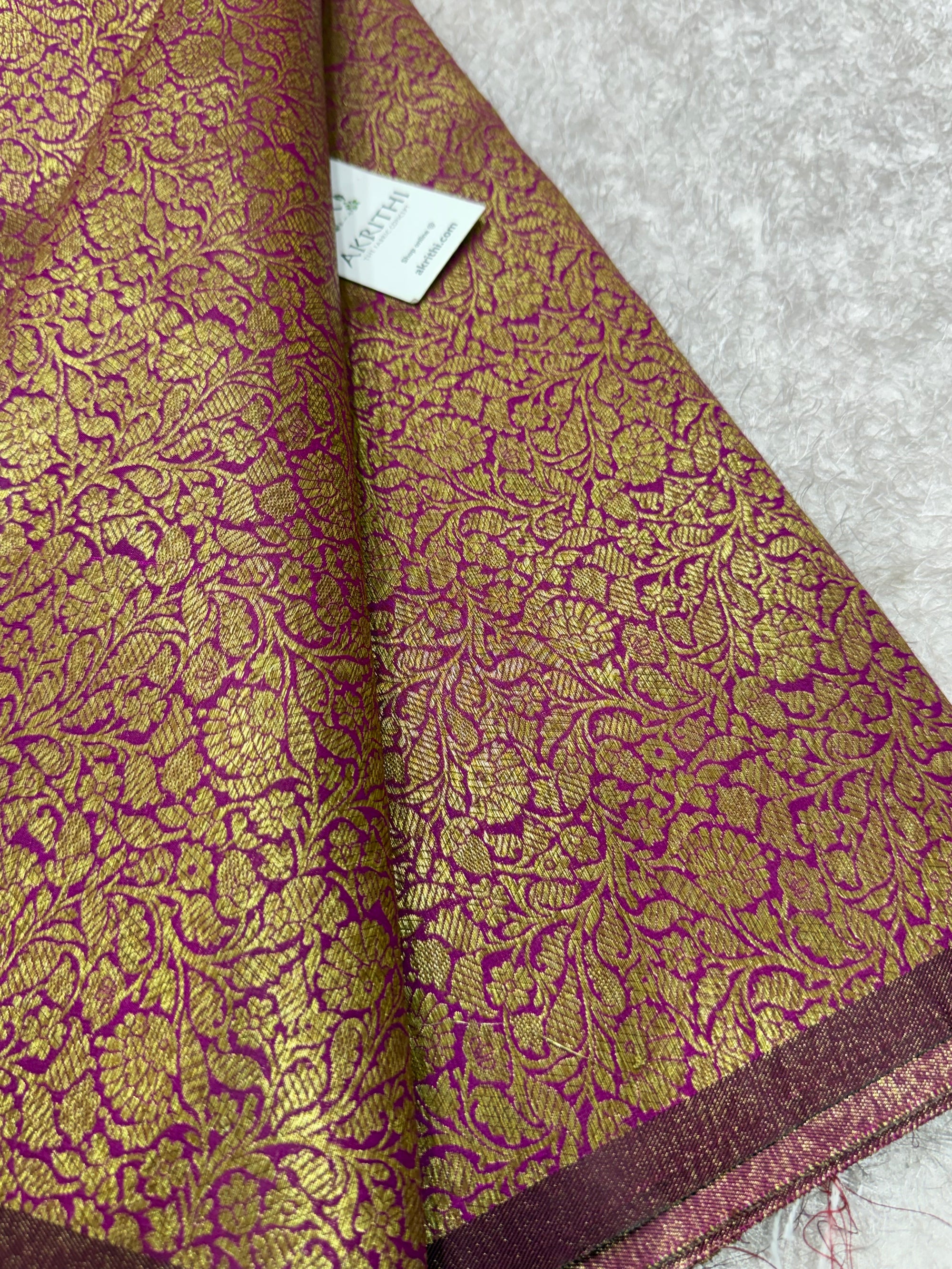 Pure Banarasi brocade fabric with antique zari