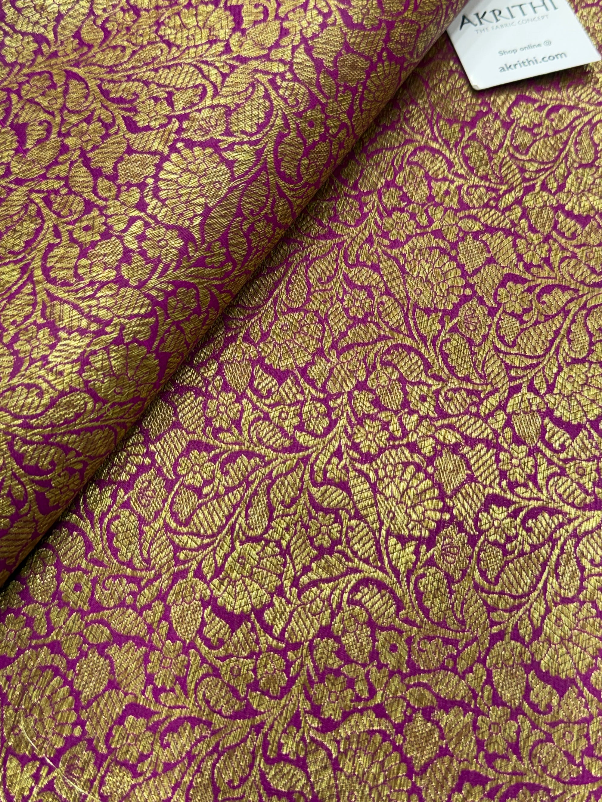 Pure Banarasi brocade fabric with antique zari