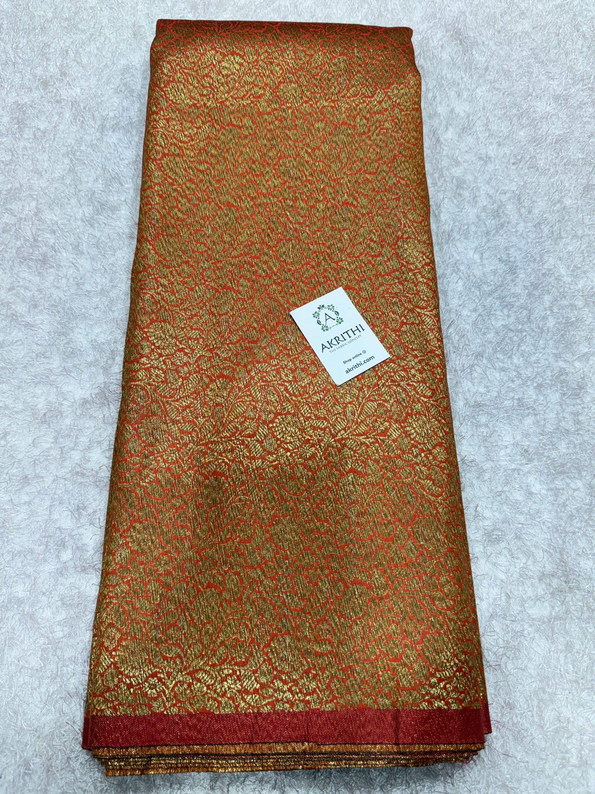Pure Banarasi brocade fabric with antique zari