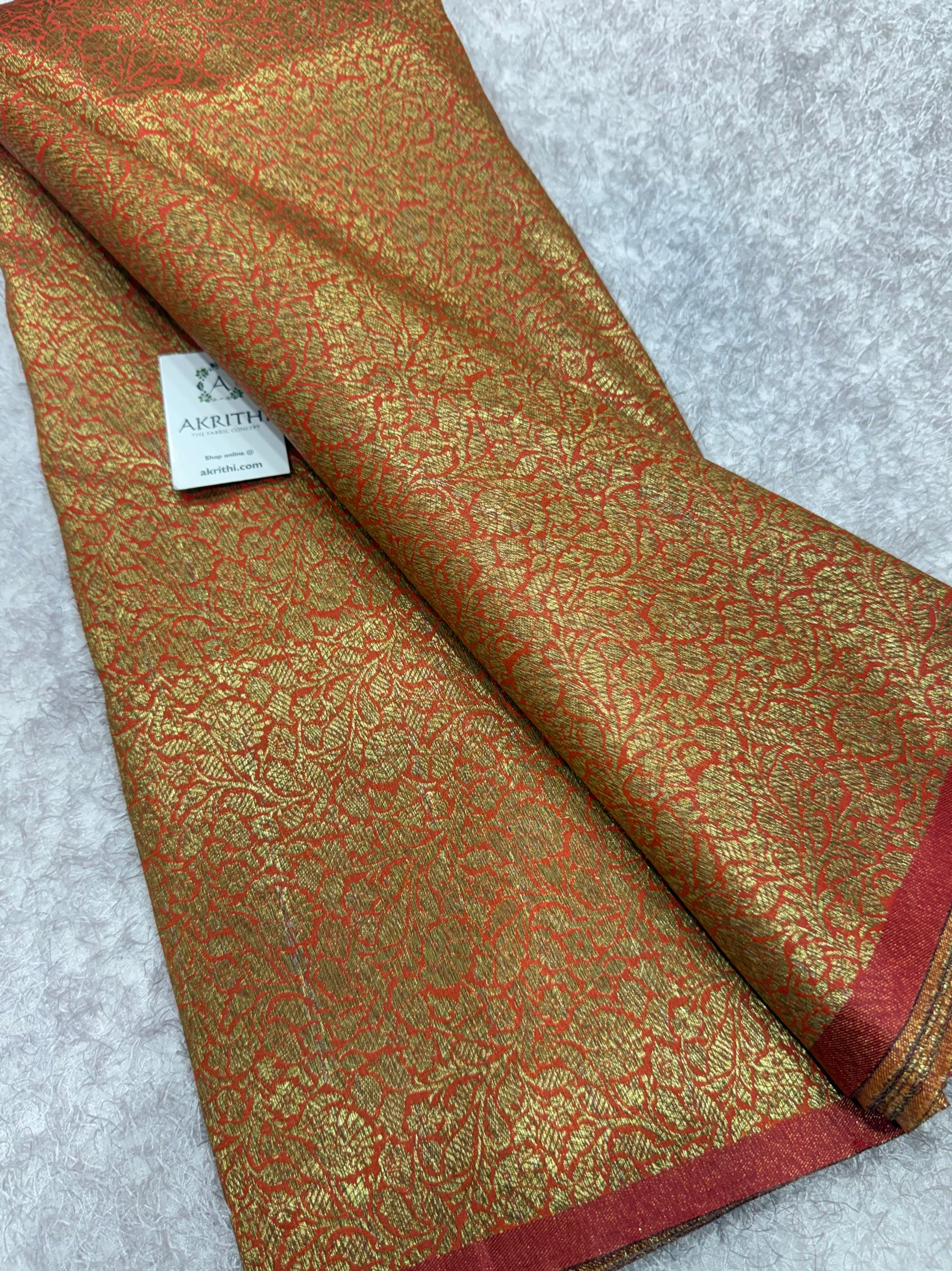 Pure Banarasi brocade fabric with antique zari