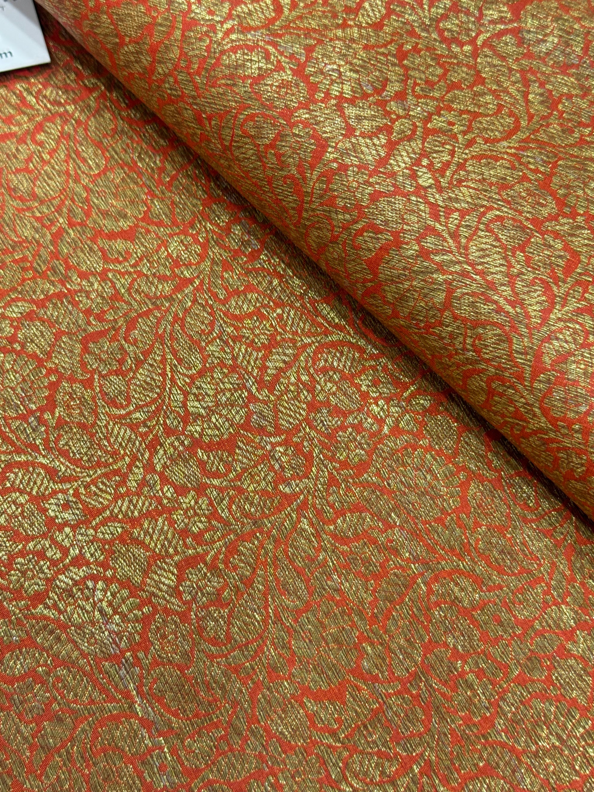Pure Banarasi brocade fabric with antique zari