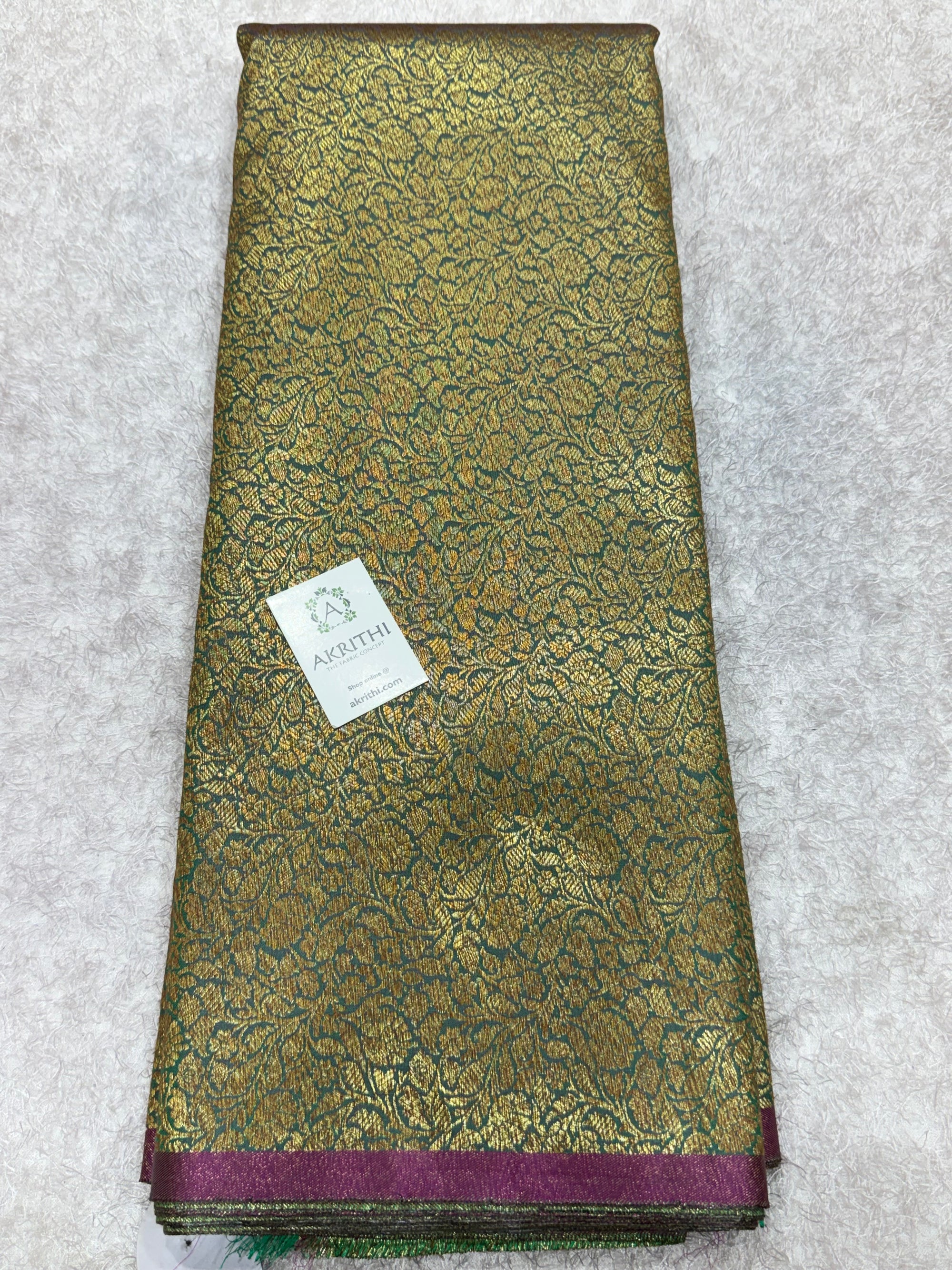 Pure Banarasi brocade fabric with antique zari