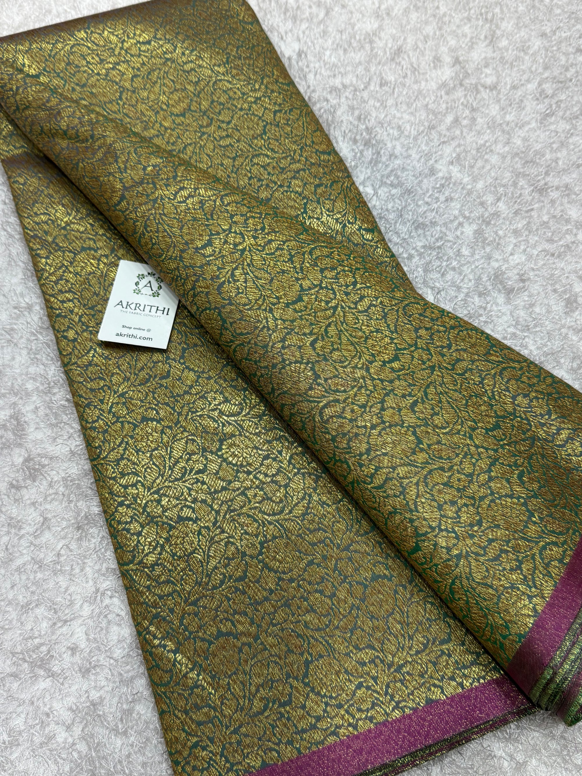 Pure Banarasi brocade fabric with antique zari