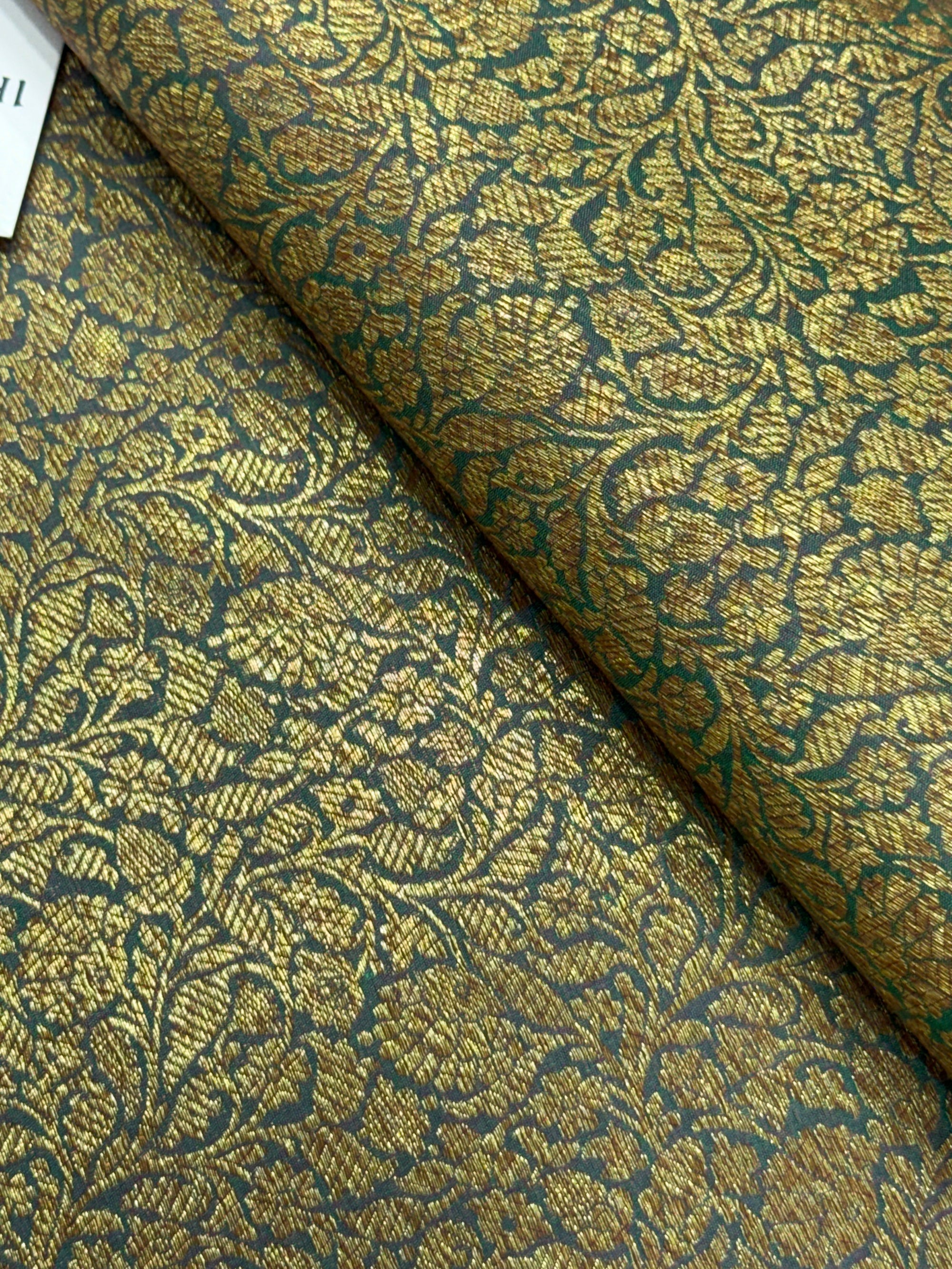 Pure Banarasi brocade fabric with antique zari