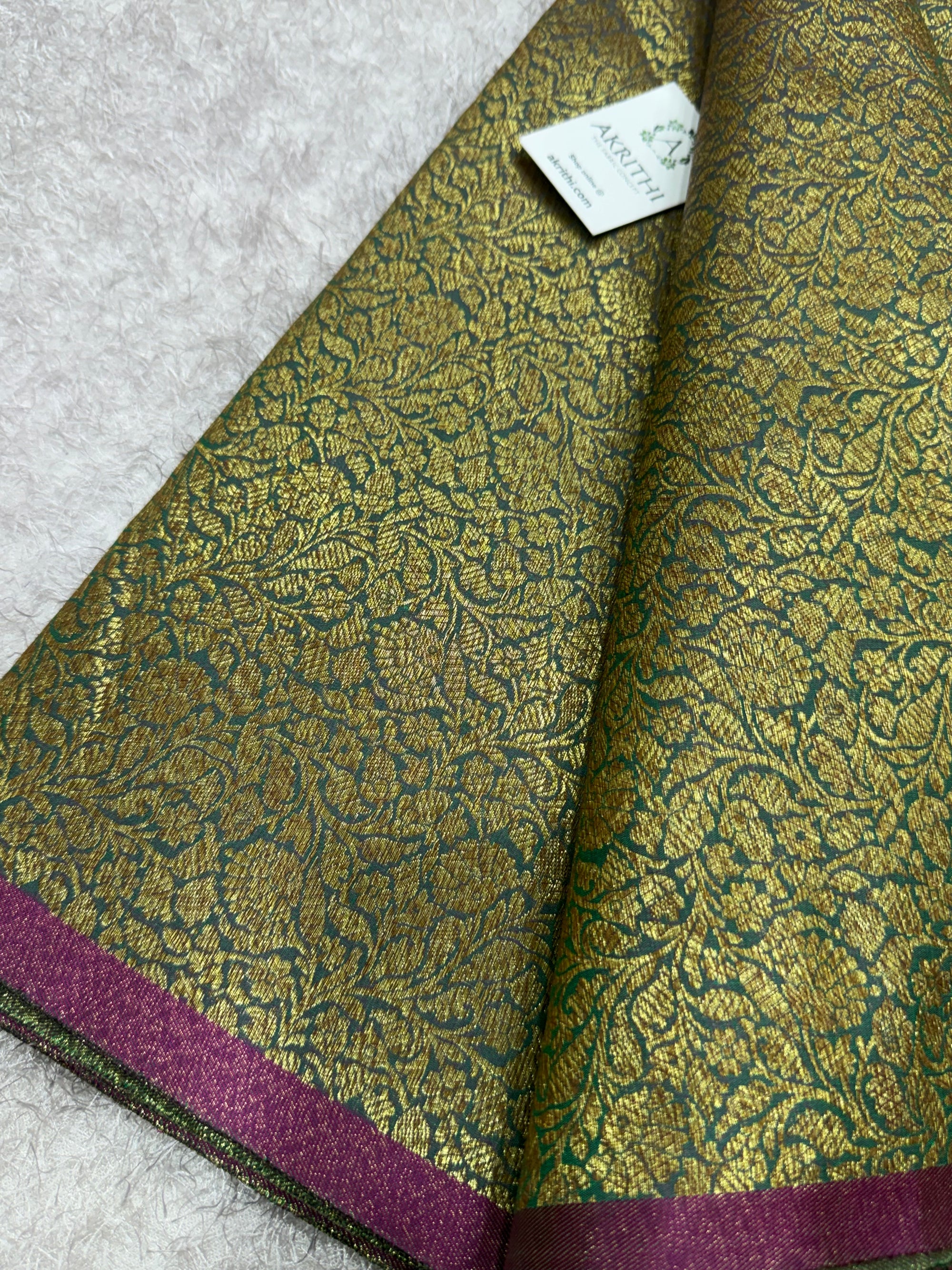 Pure Banarasi brocade fabric with antique zari