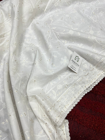 Embroidered pure cotton dupatta