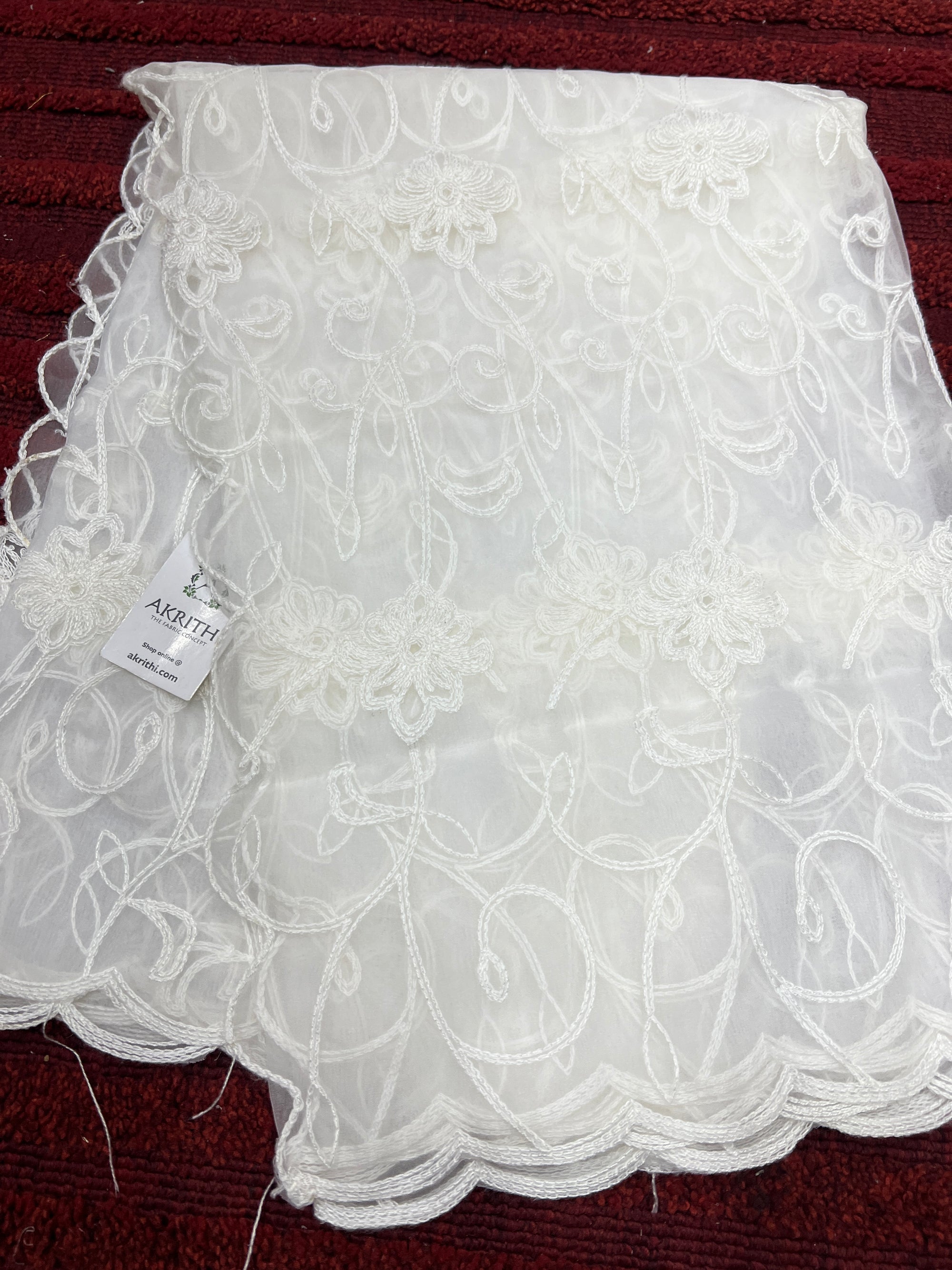 Embroidered organza dupatta