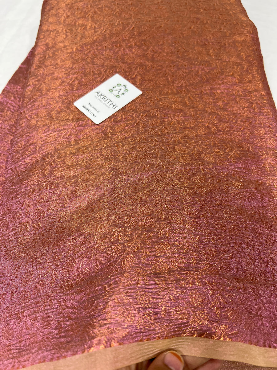 Crushed Copper Tissue Banarasi brocade fabric