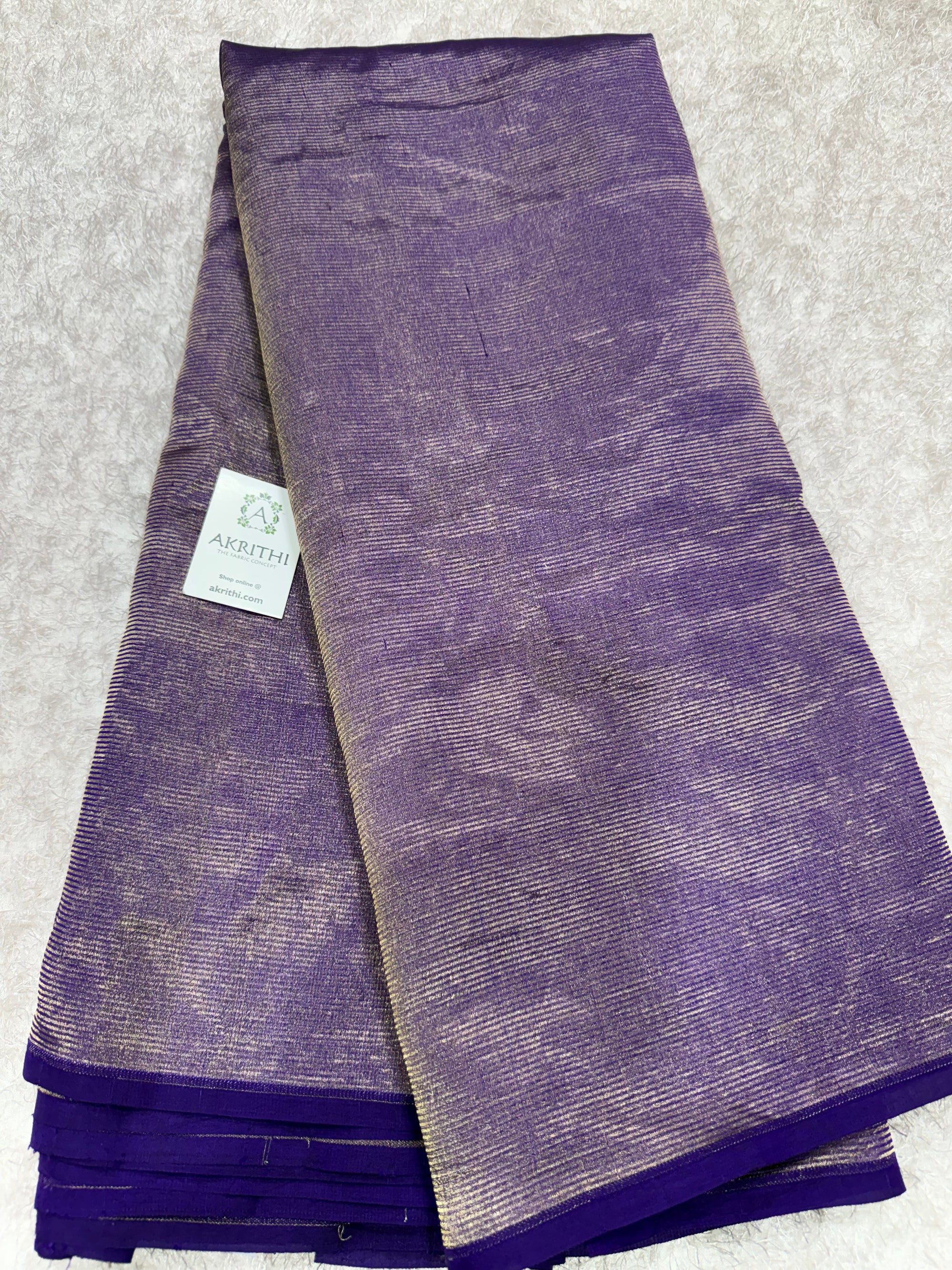 Pure tissue katan silk with zari stripe