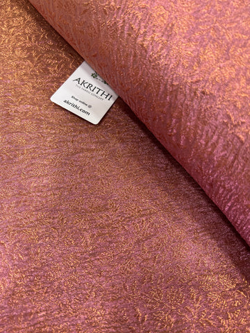 Crushed Copper Tissue Banarasi brocade fabric