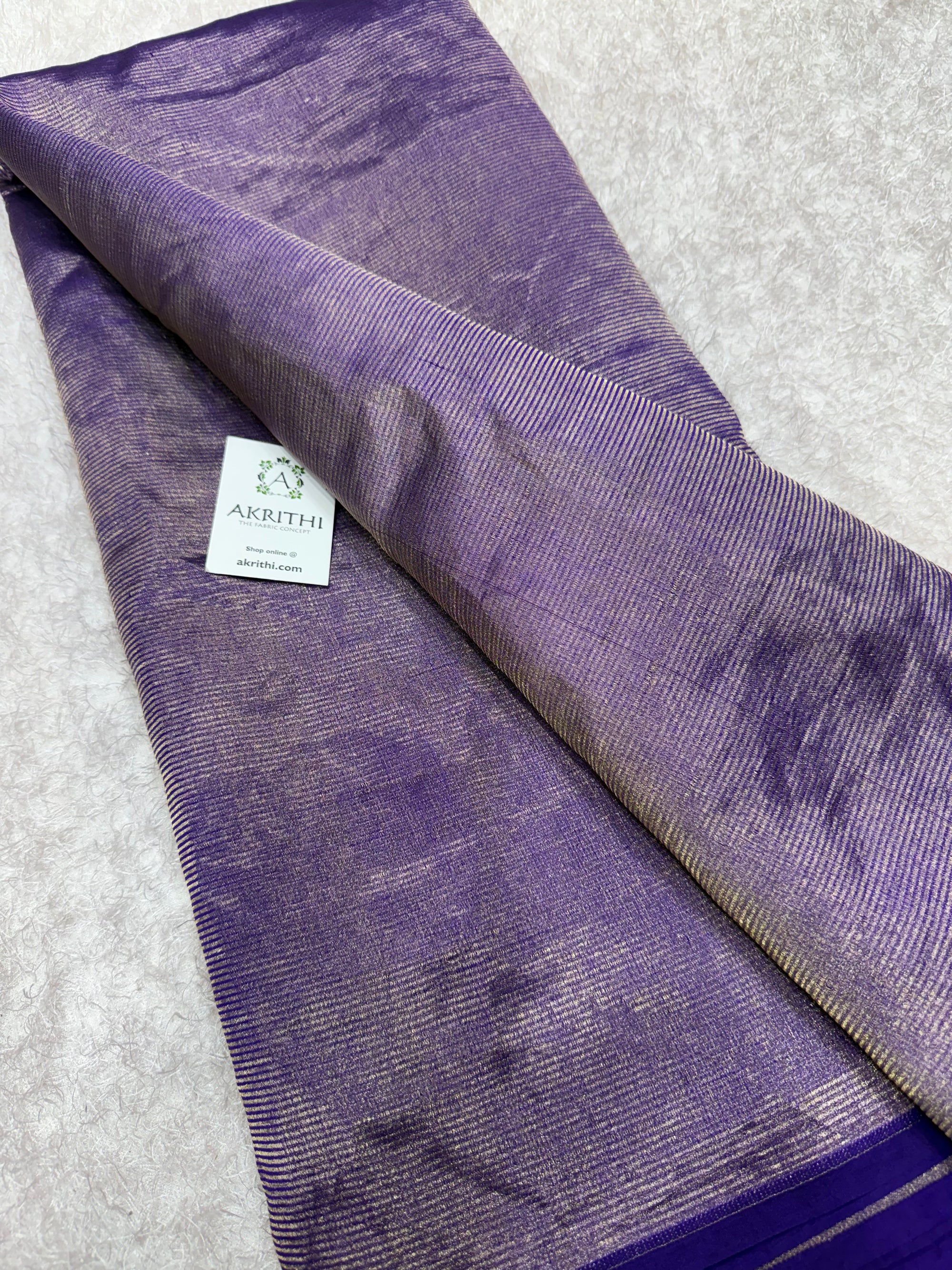 Pure tissue katan silk with zari stripe