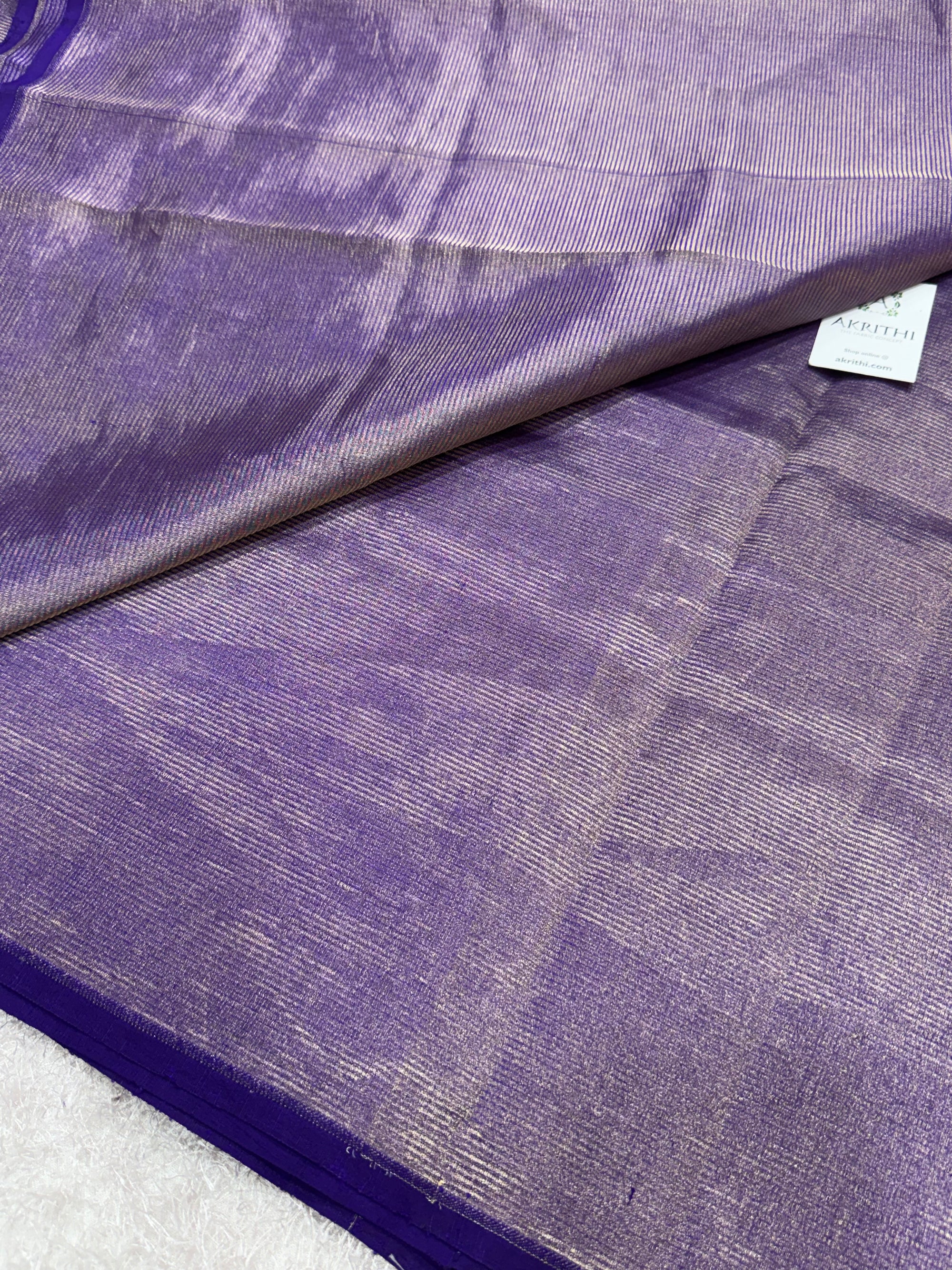 Pure tissue katan silk with zari stripe