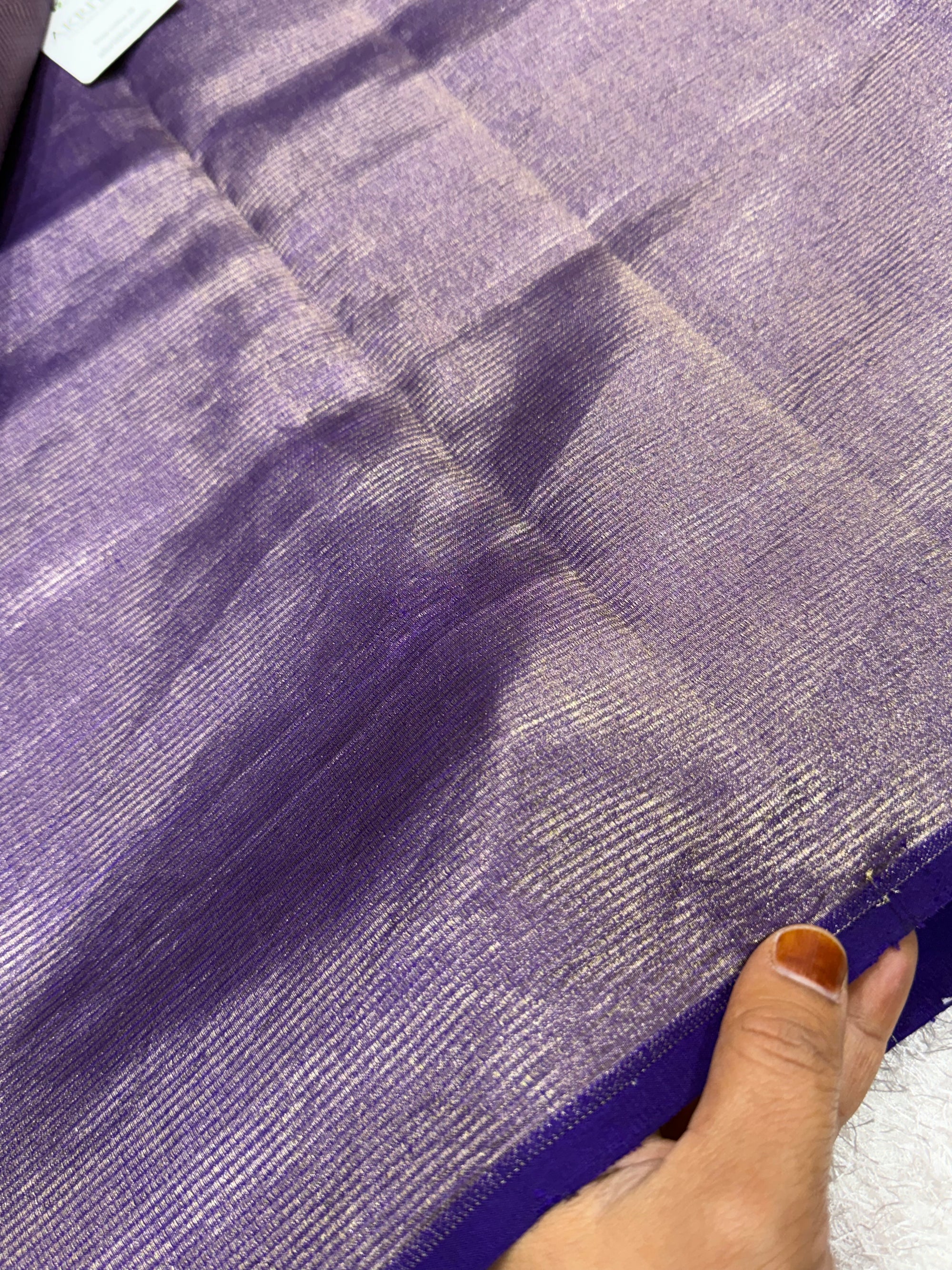 Pure tissue katan silk with zari stripe