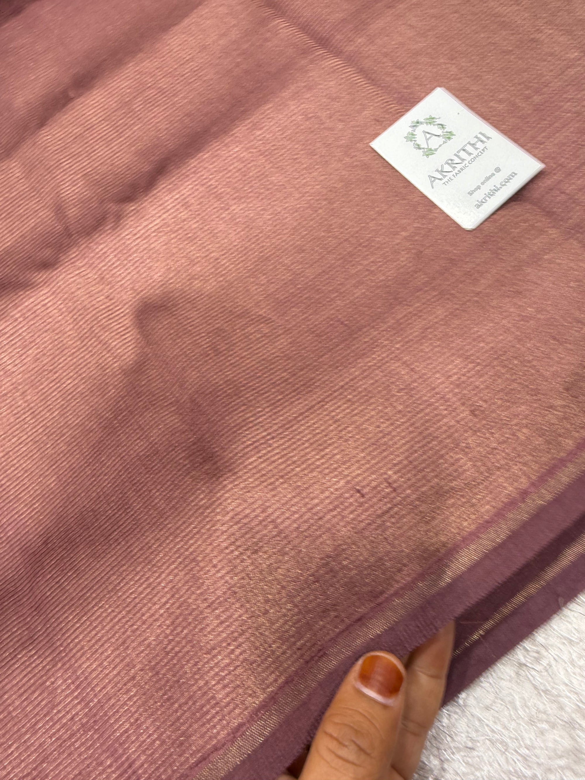 Pure tissue katan silk with zari stripe