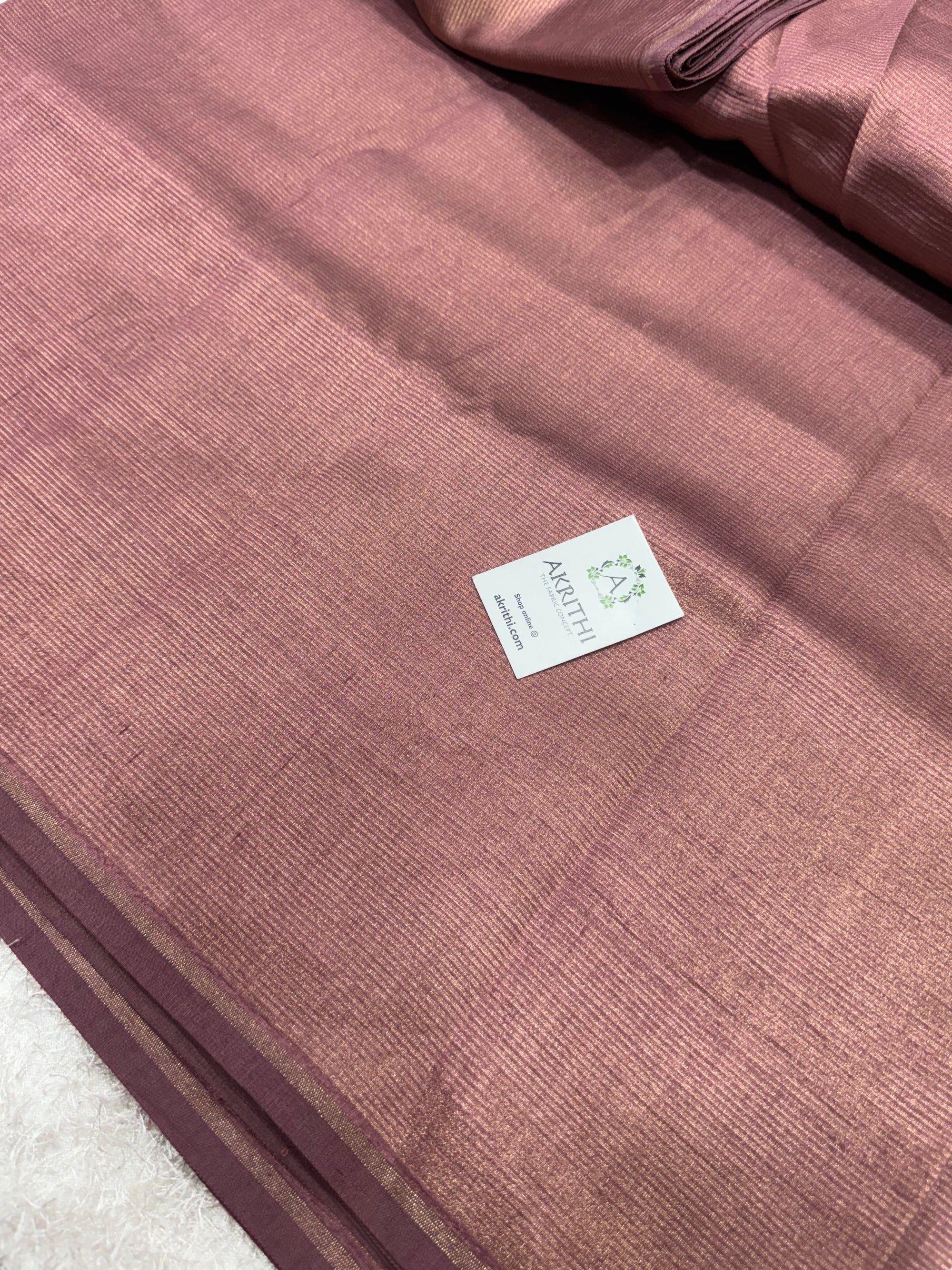 Pure tissue katan silk with zari stripe