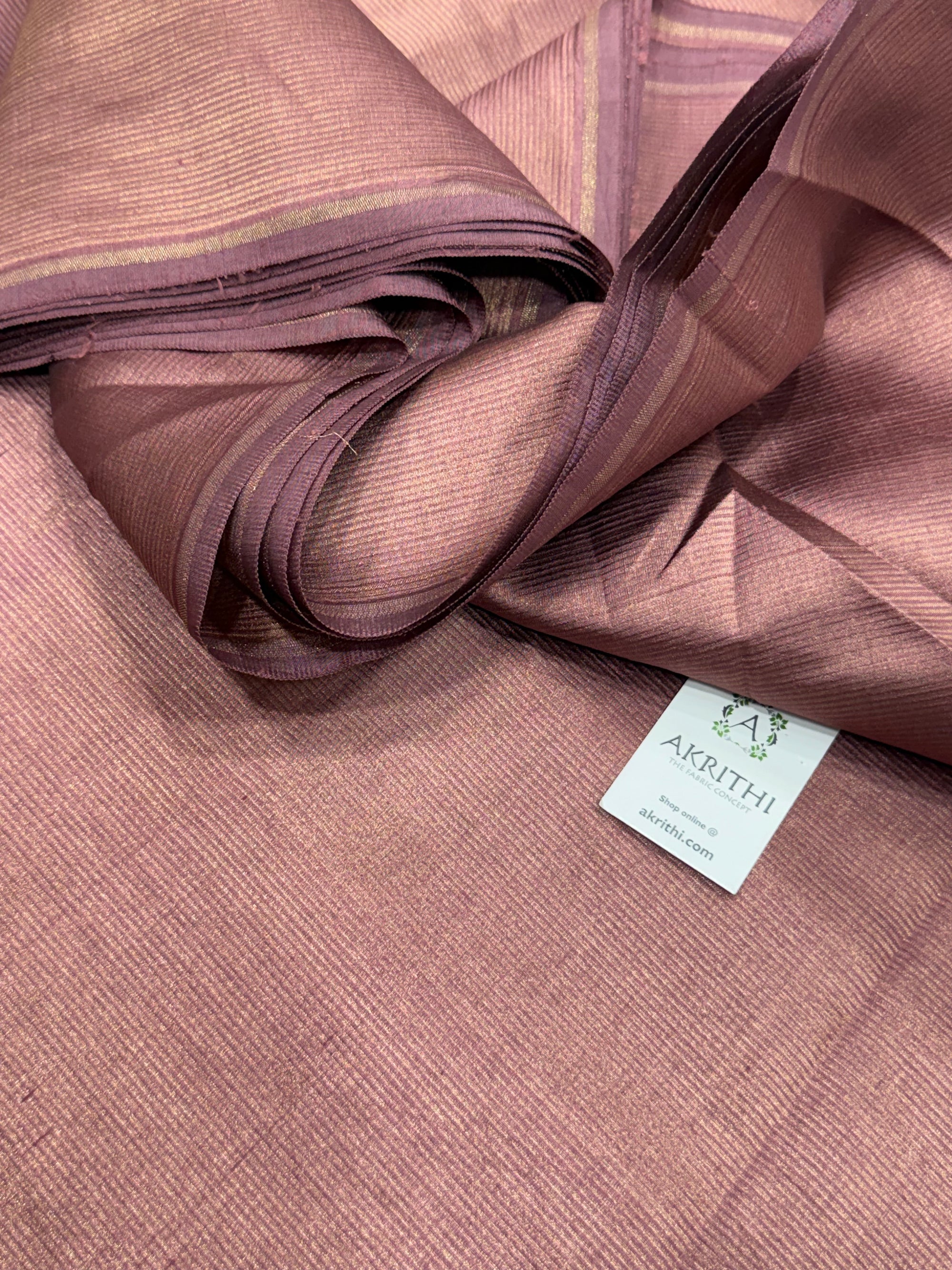Pure tissue katan silk with zari stripe