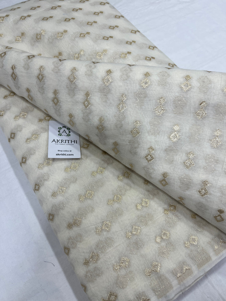 Dyeable banarasi Handloom chanderi lurex fabric