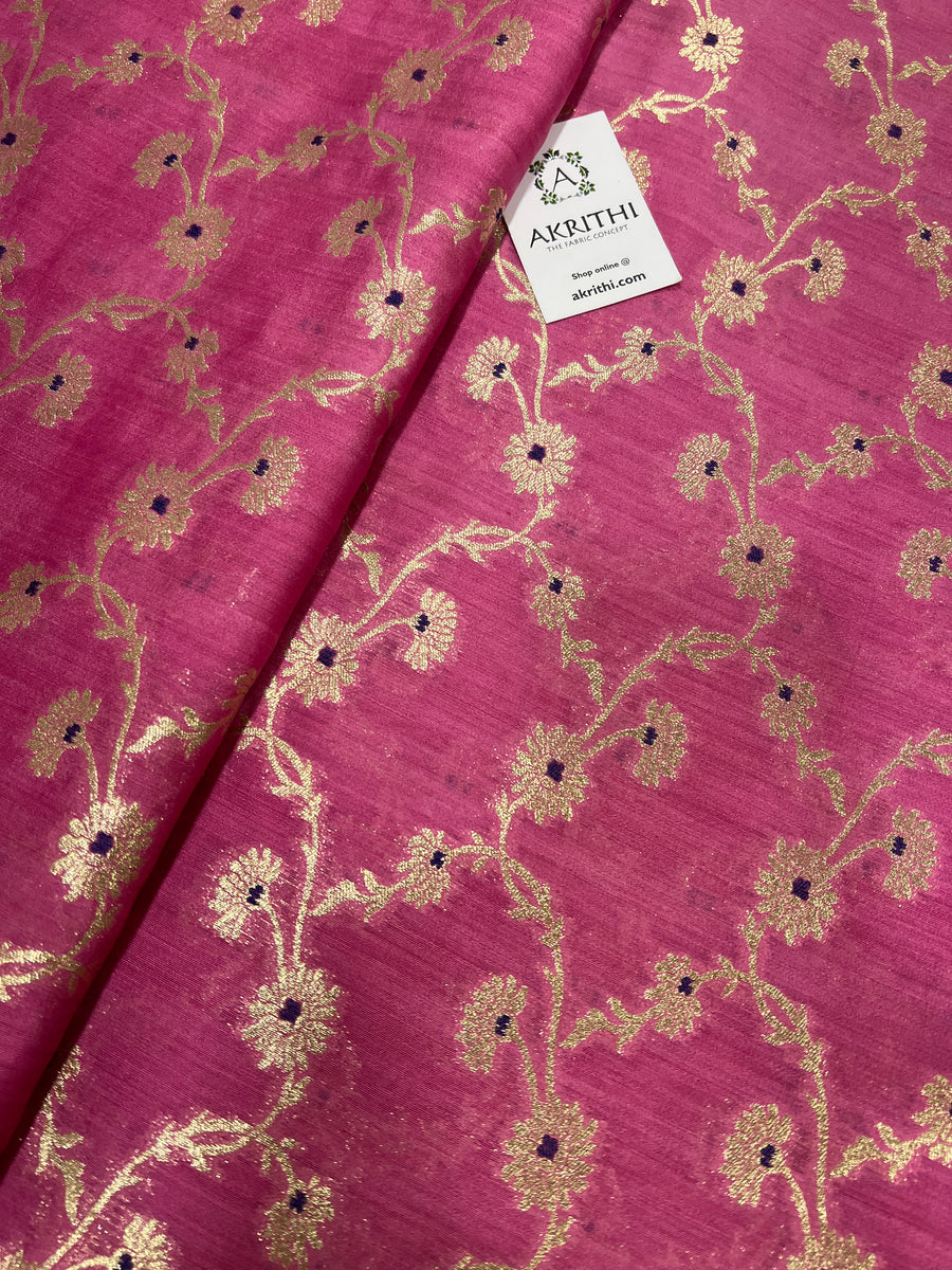 Pure dupion silk Banarasi brocade fabric