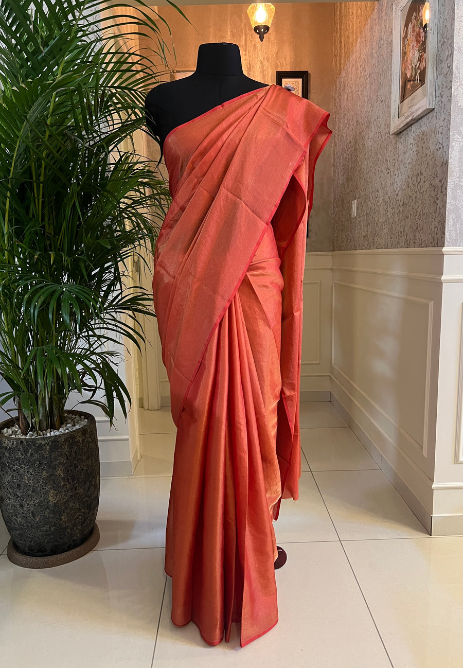 Pure silk crepe tissue saree