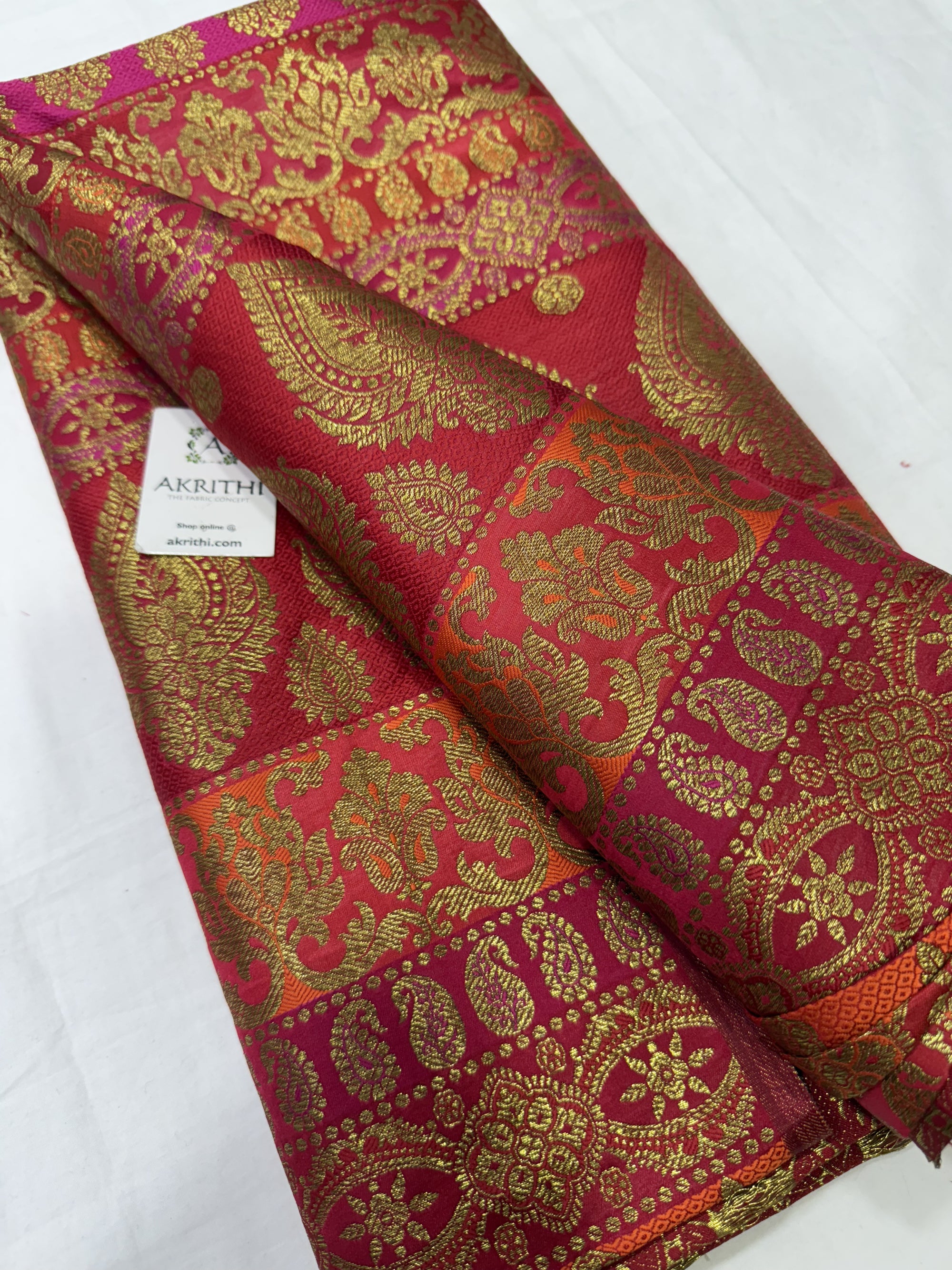 Pure Banarasi brocade fabric 60 CM CUT