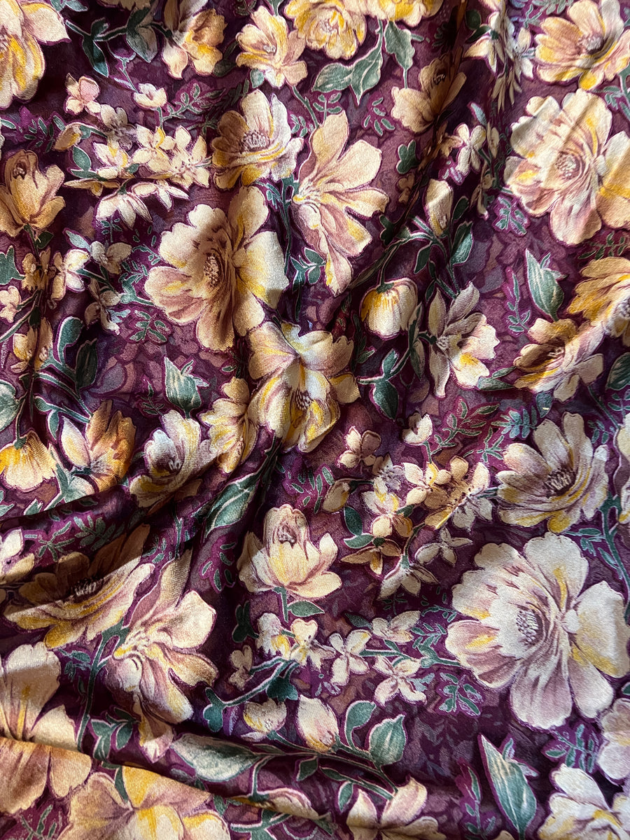 Brasso Digital floral Printed organza fabric