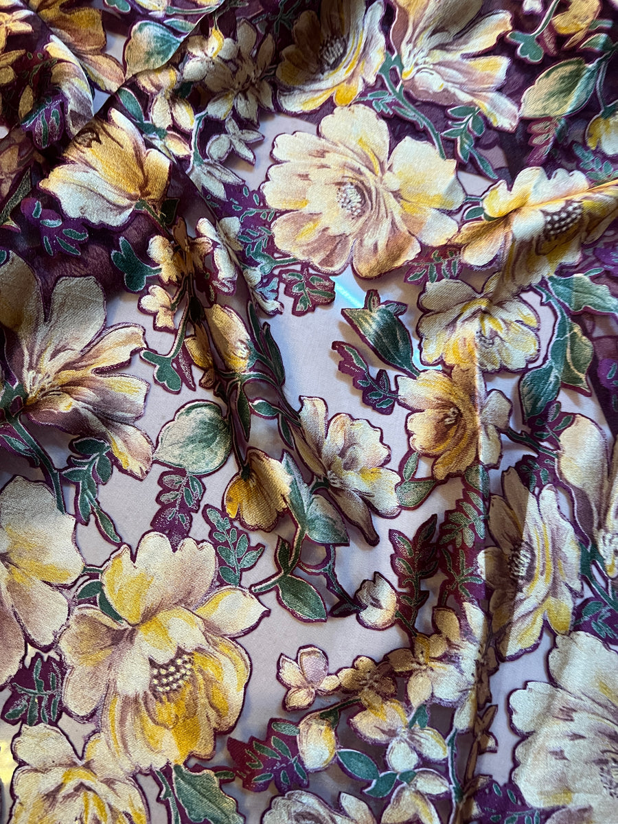 Brasso Digital floral Printed organza fabric