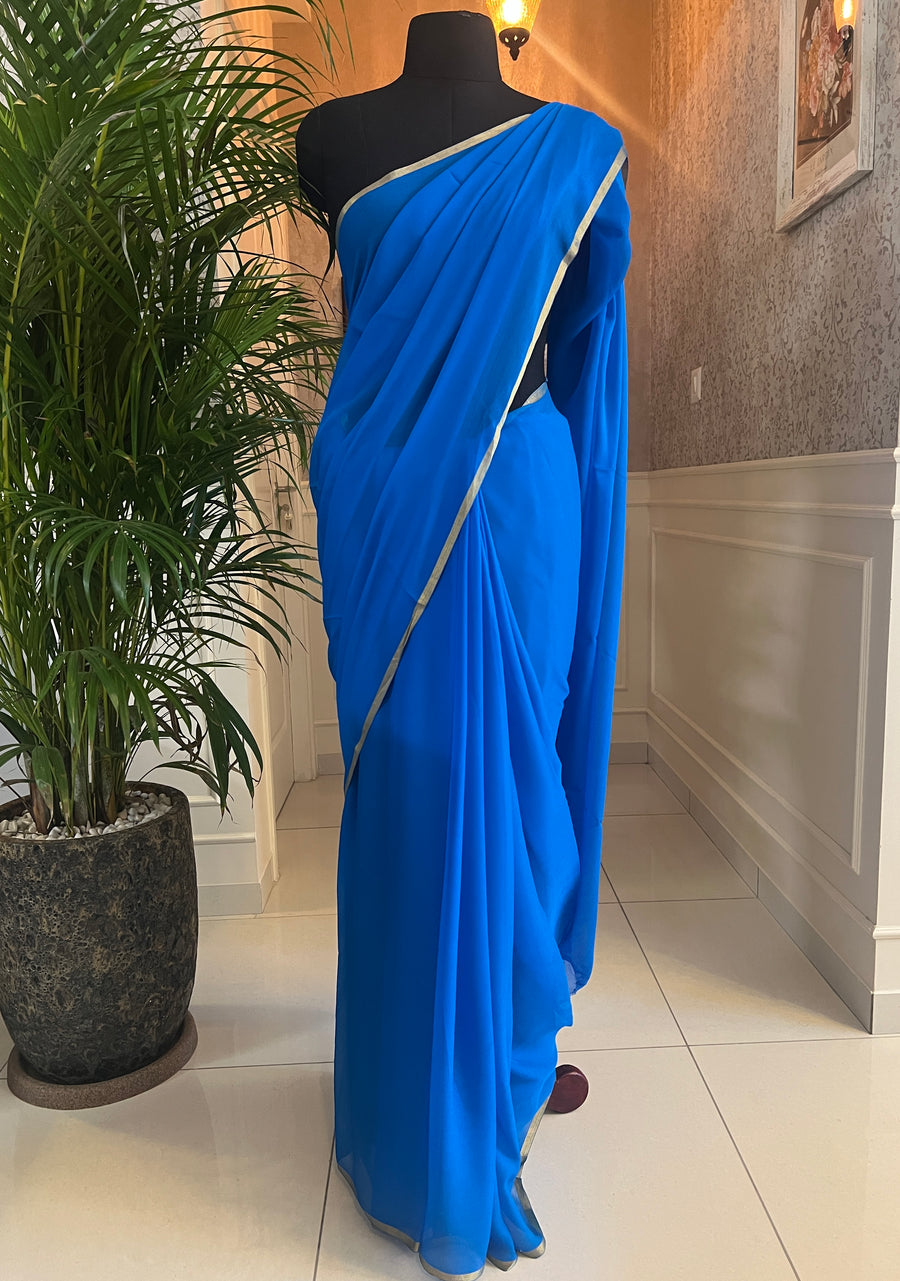 Pure silk chiffon saree