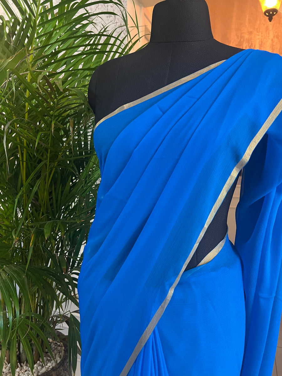 Pure silk chiffon saree