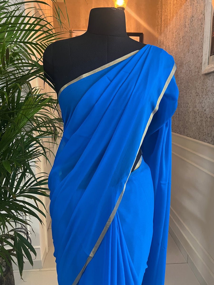 Pure silk chiffon saree