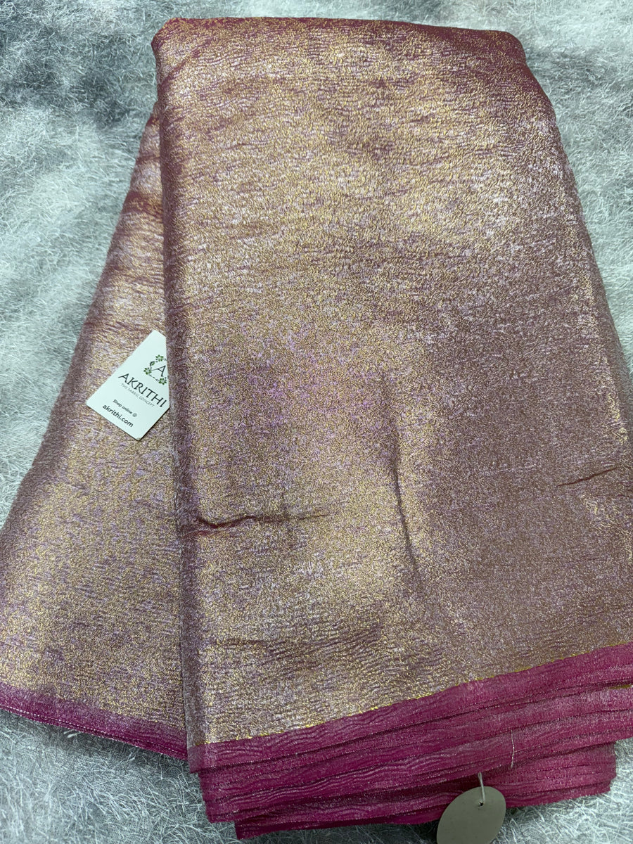 Crushed Tissue Banarasi brocade fabric