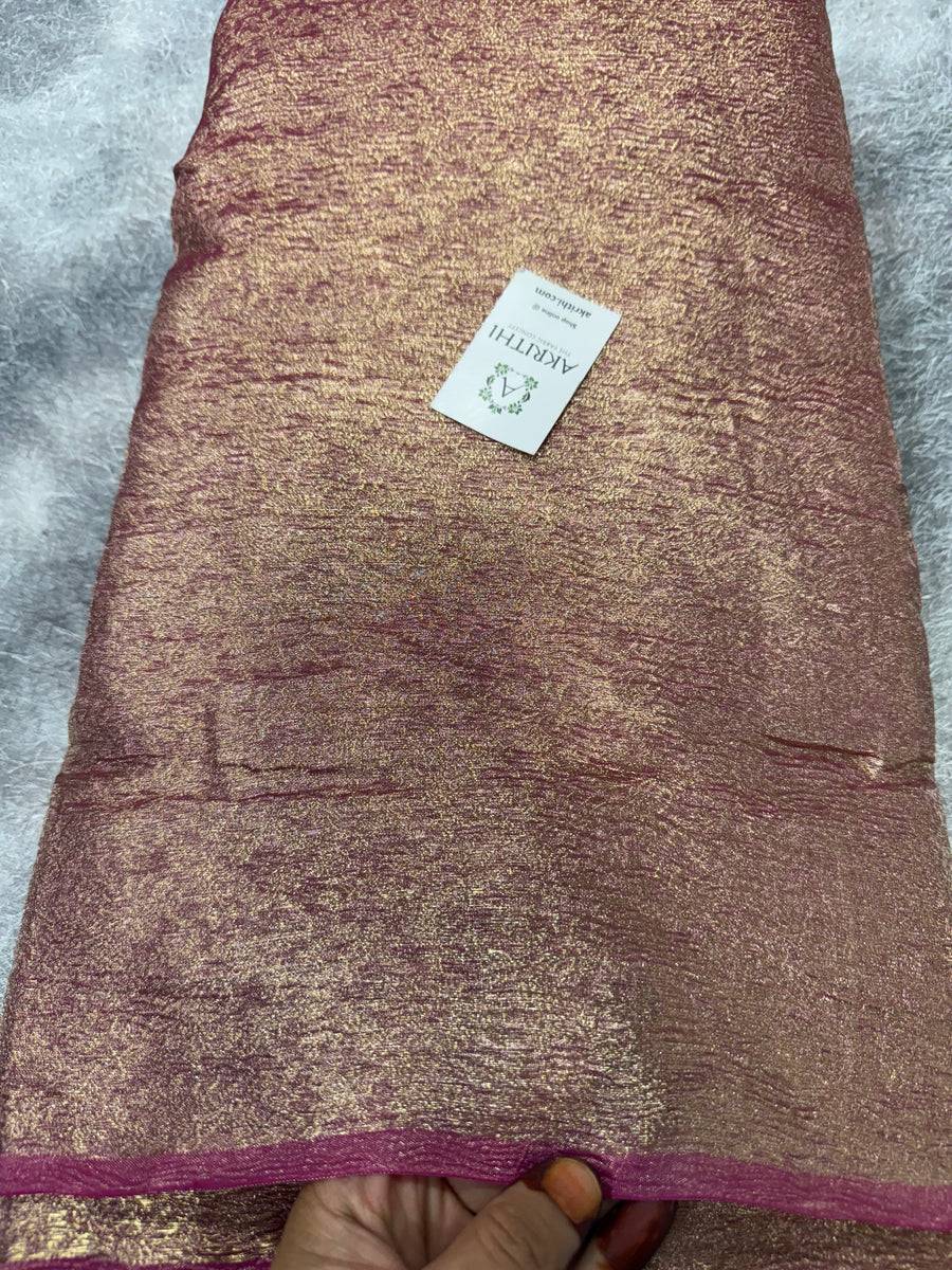 Crushed Tissue Banarasi brocade fabric