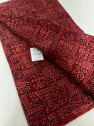 Hand block Printed pure cotton fabric