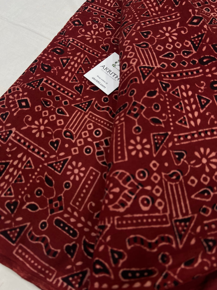 Hand block Printed pure cotton fabric