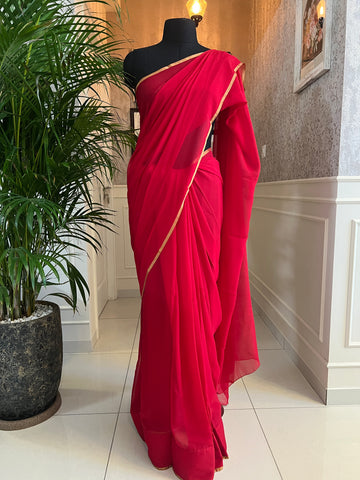 Pure silk chiffon saree