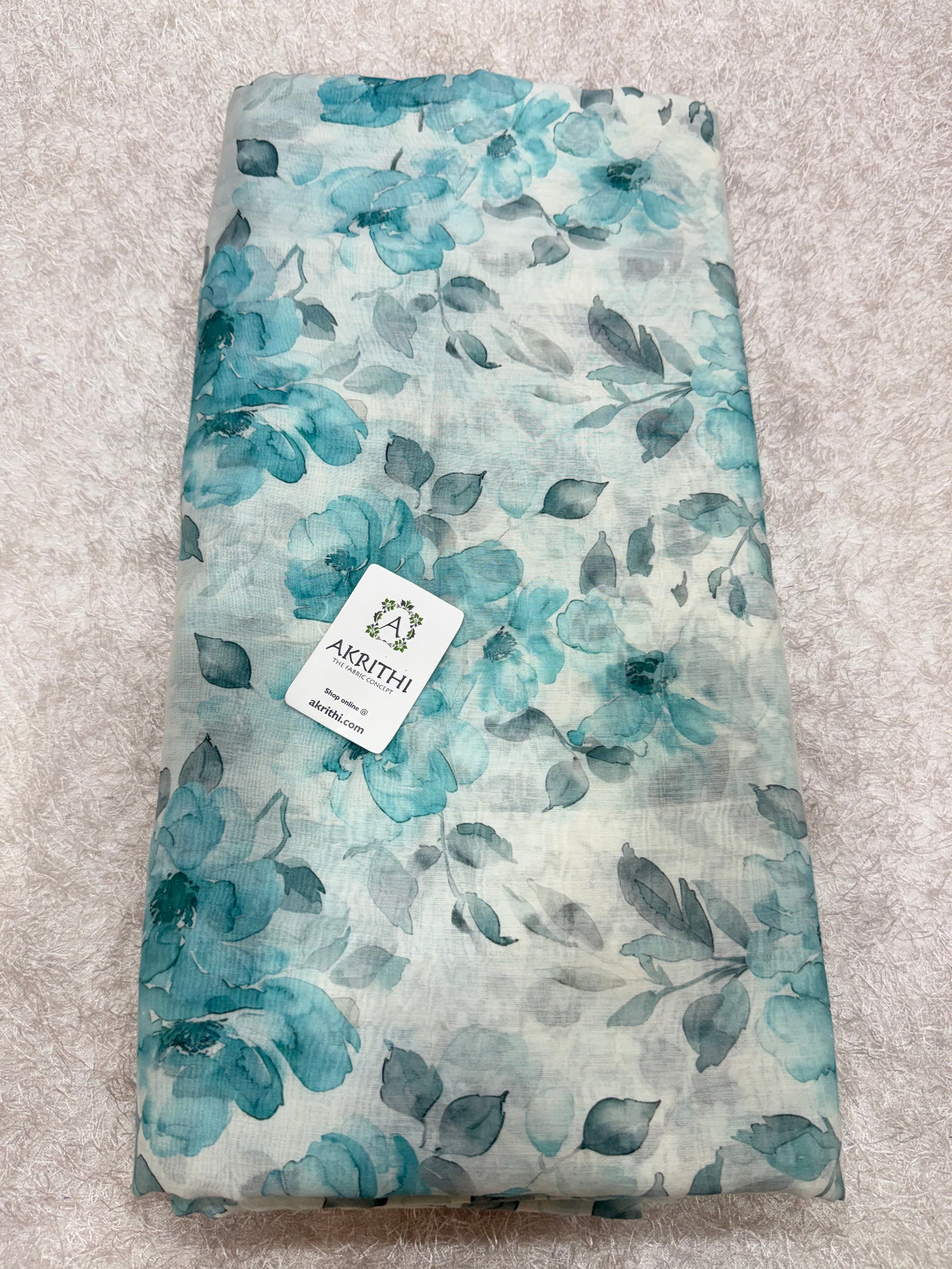 Floral Printed Pure mul chanderi fabric